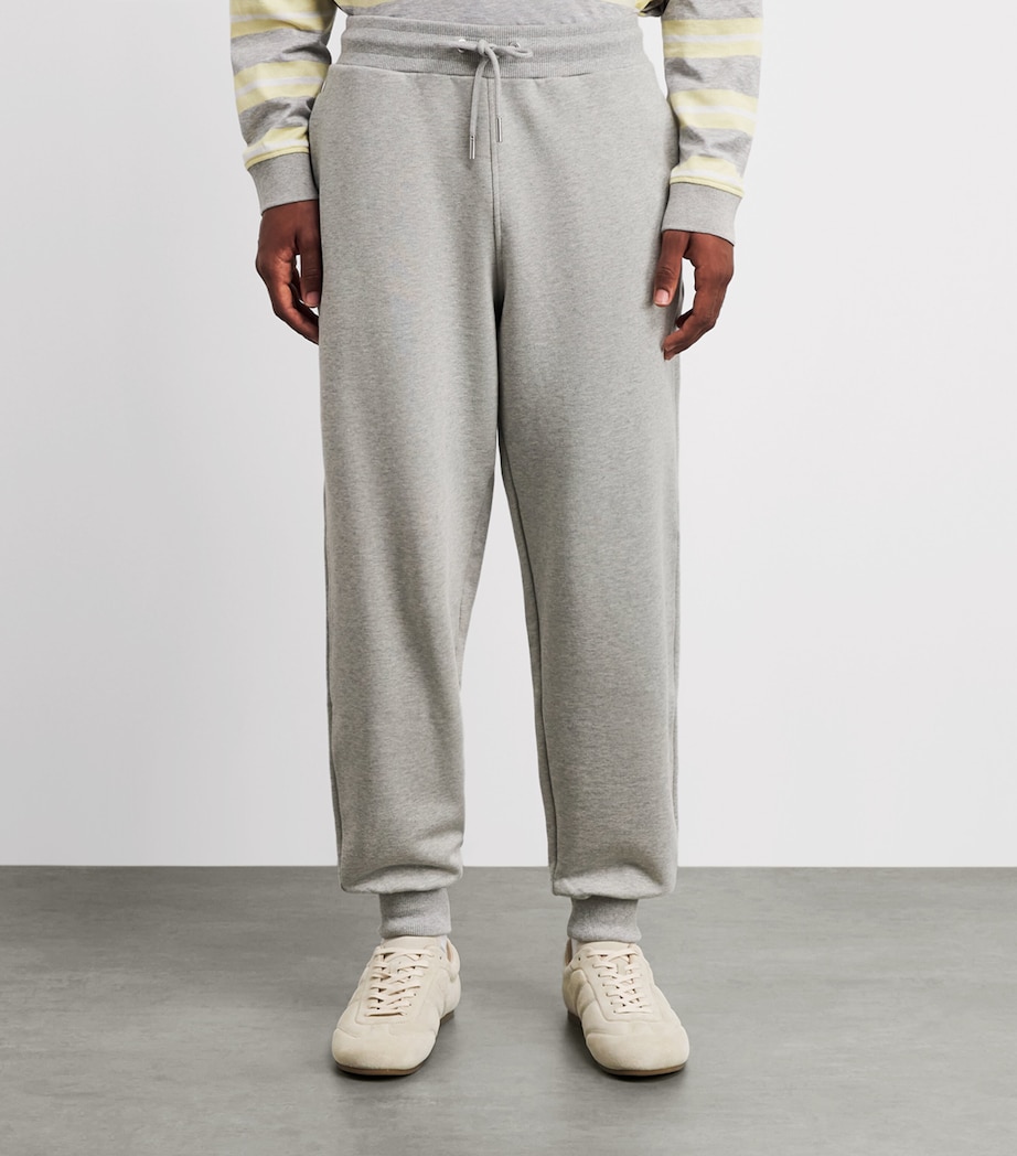 AMI Paris Mens Cotton Ami de Coeur Sweatpants Gris Chine Clair Image 4