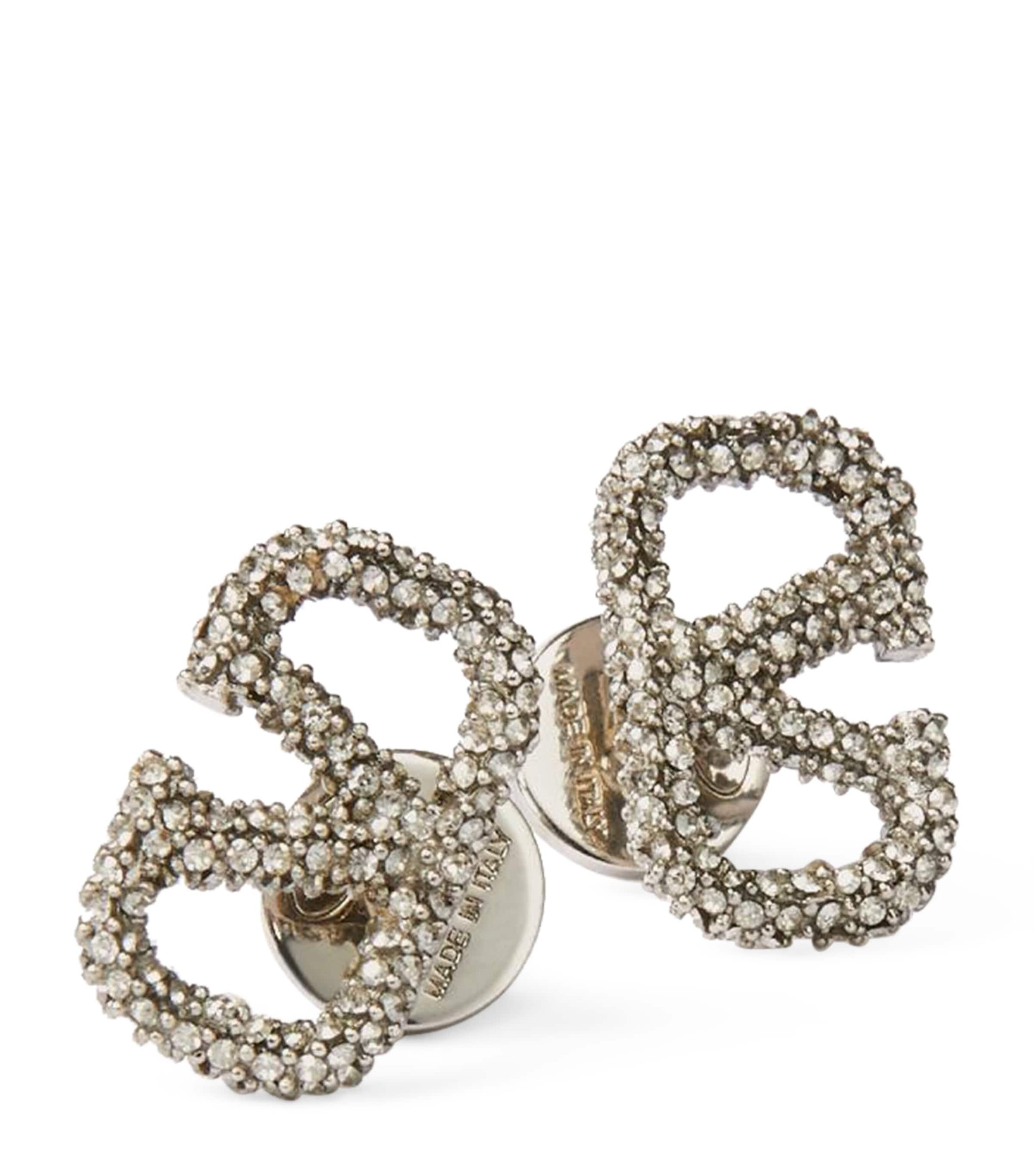Valentino Garavani VLogo Signature Strass Earrings | Fashion Jewellery | Earrings | Designers | Valentino Garavani | Men Clothing | Knitwear | Cardigans | Women Clothing | Skirts | Mini Skirts | Women Shoes | Boots | Biker Boots