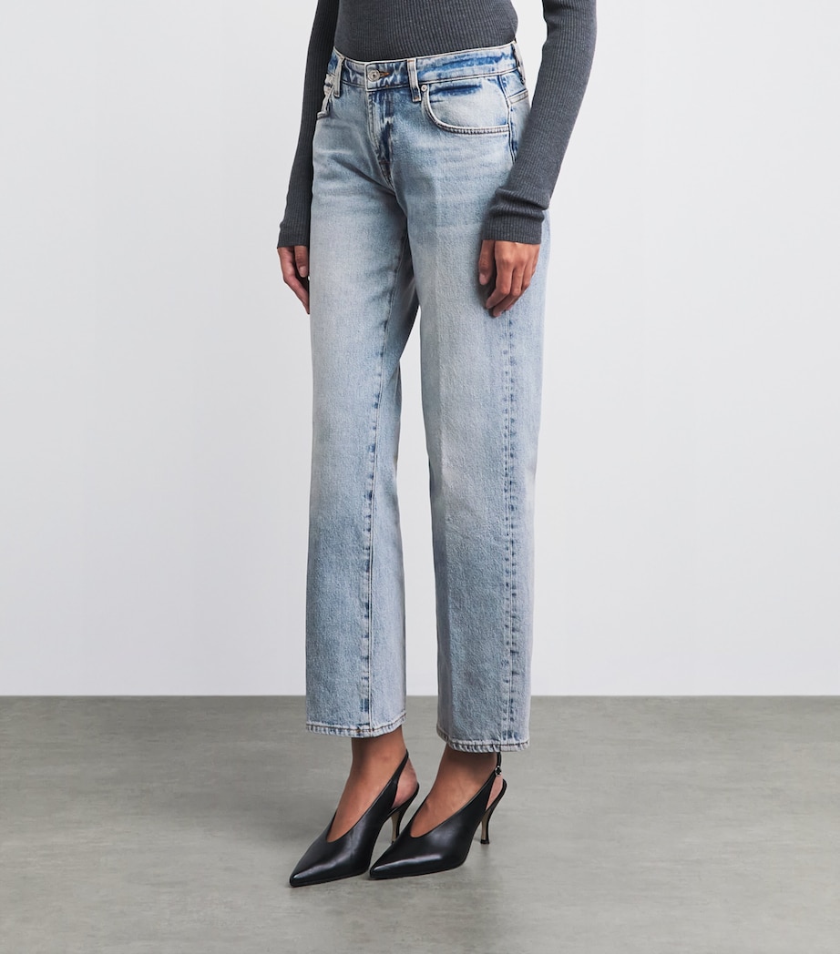 7 For All Mankind Womens Calie Mid-Rise Straight Jeans Ode To Image 4