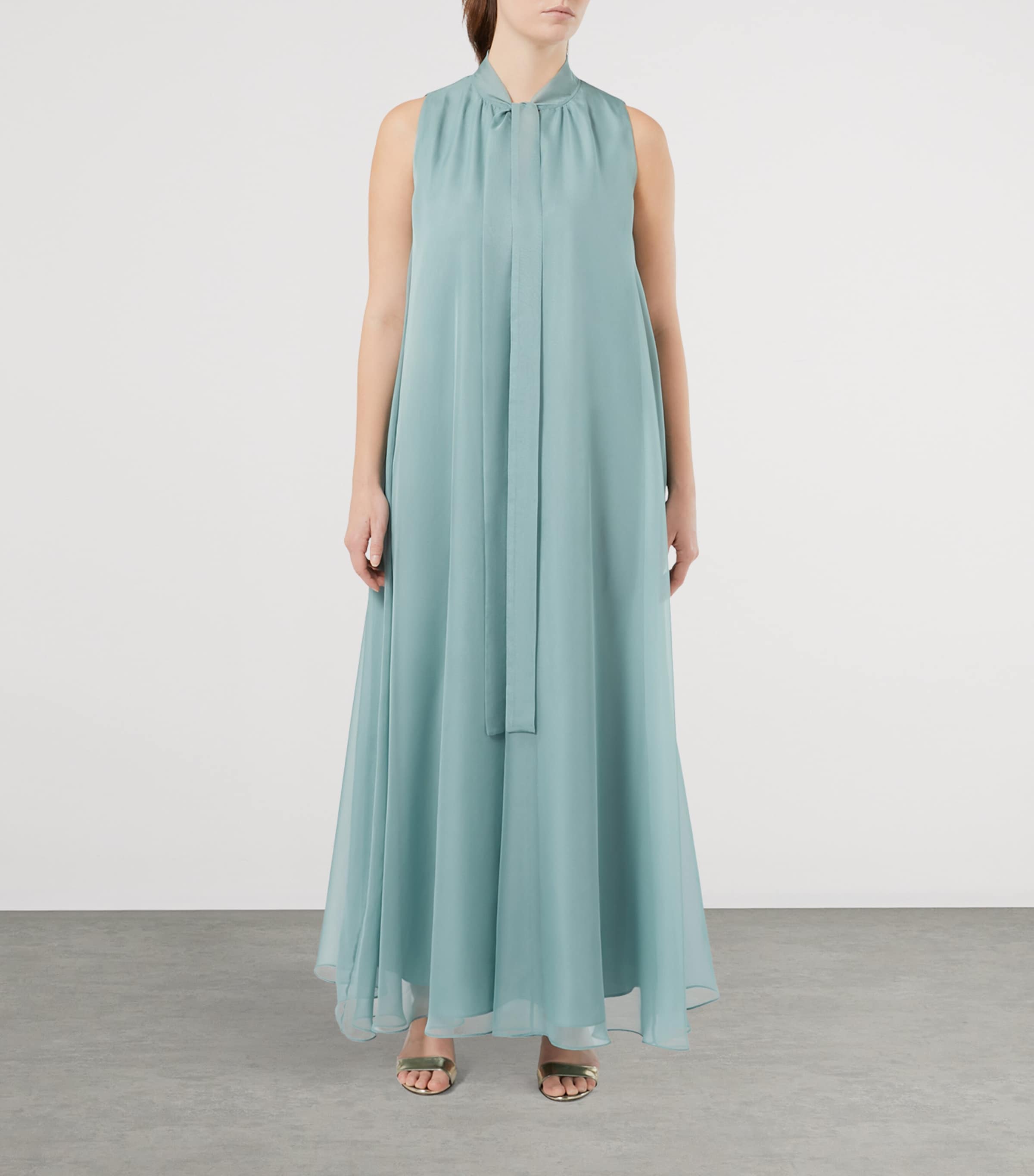 Satin Embellished Midi Dress PASTEL GREEN Image 2