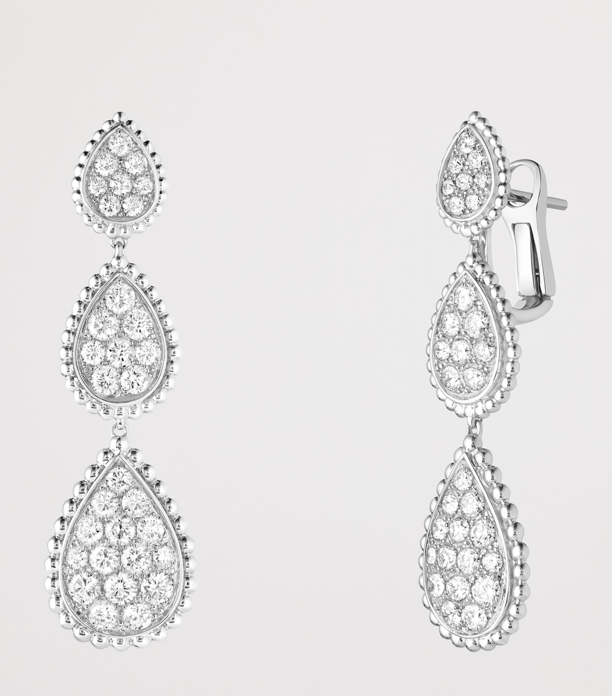 Boucheron White Gold and Diamond Serpent Bohème Pendant Earrings White Gold Image 2