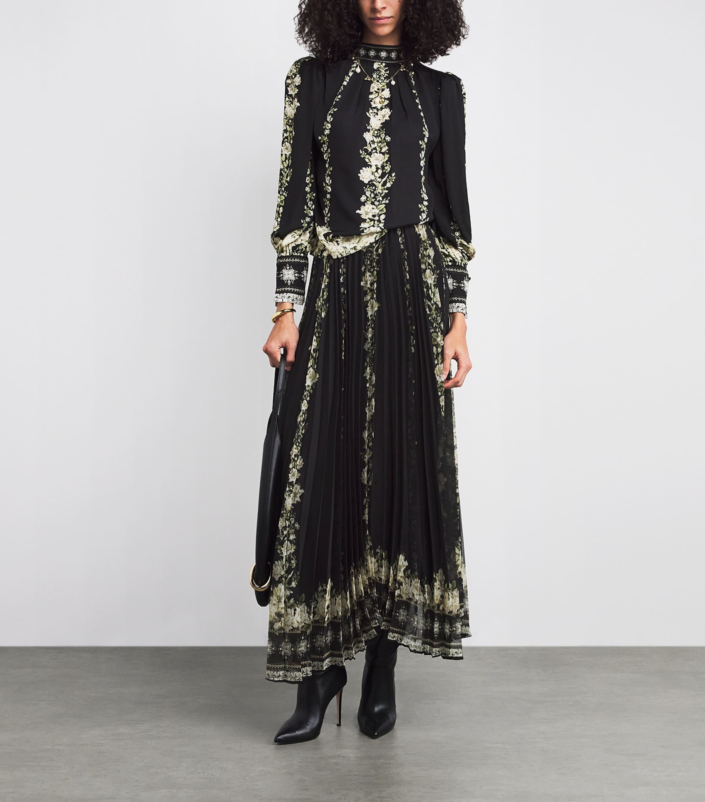 Floral Pleated Katz Maxi Skirt G078 FREE FALLING Image 2