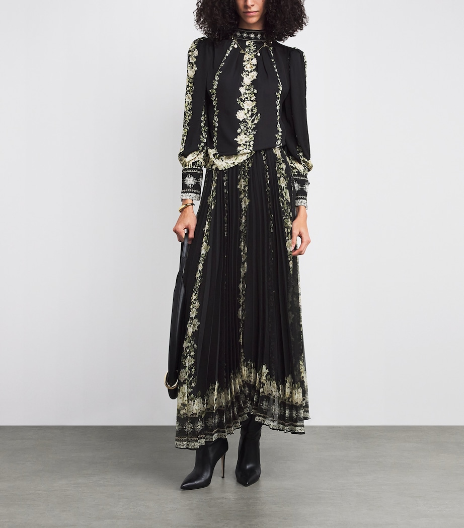 Floral Pleated Katz Maxi Skirt G078 FREE FALLING Image 2