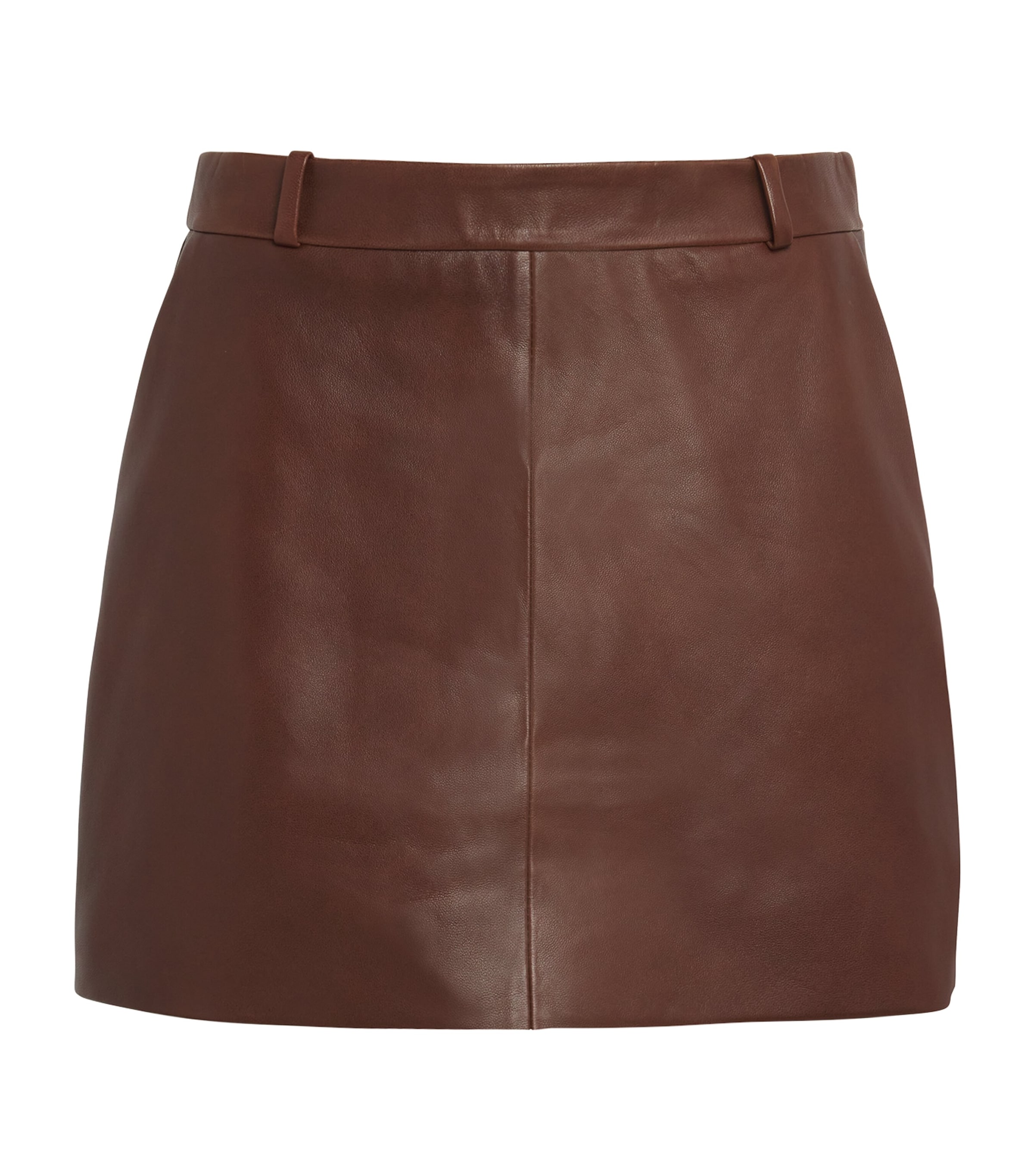 Leather Mini Skirt DKBG DARK BROWN Image 1