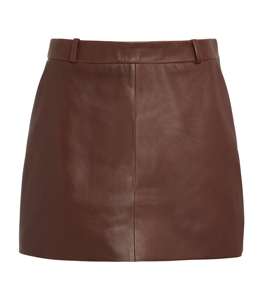 Leather Mini Skirt DKBG DARK BROWN Image 1