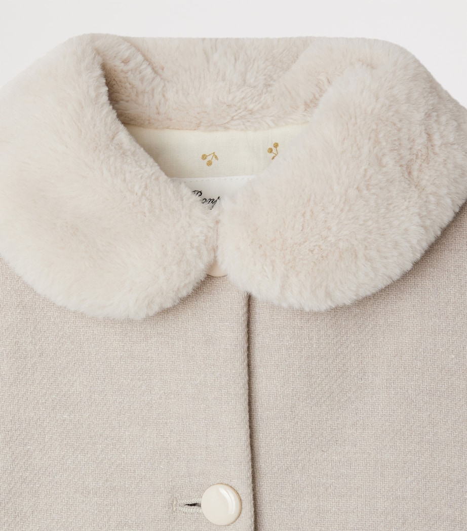 Wool-Blend Collared Coat (10-14 Years) BEIGE Image 3