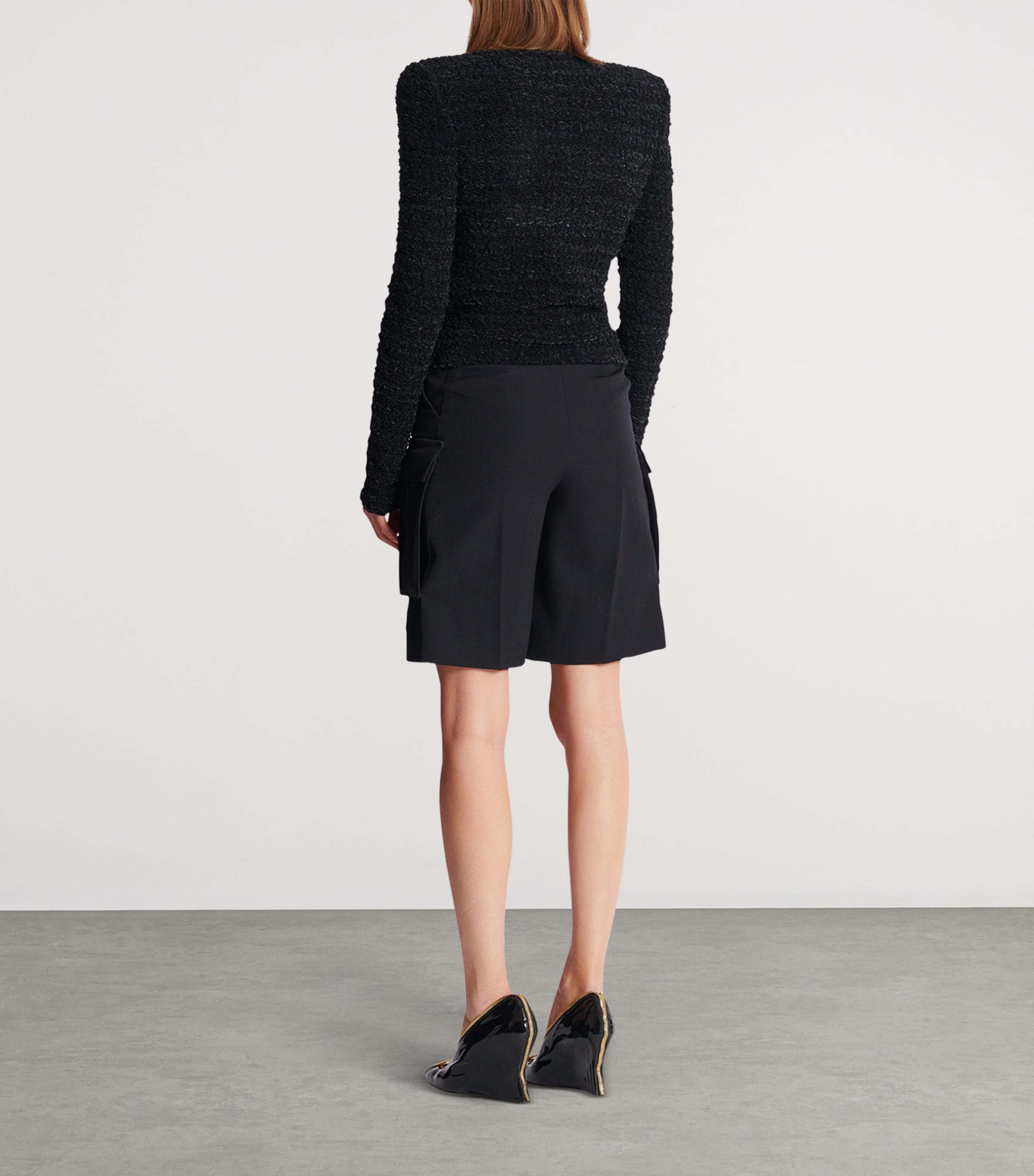 Tweed Button-Up Jacket 0PA NOIR Image 6