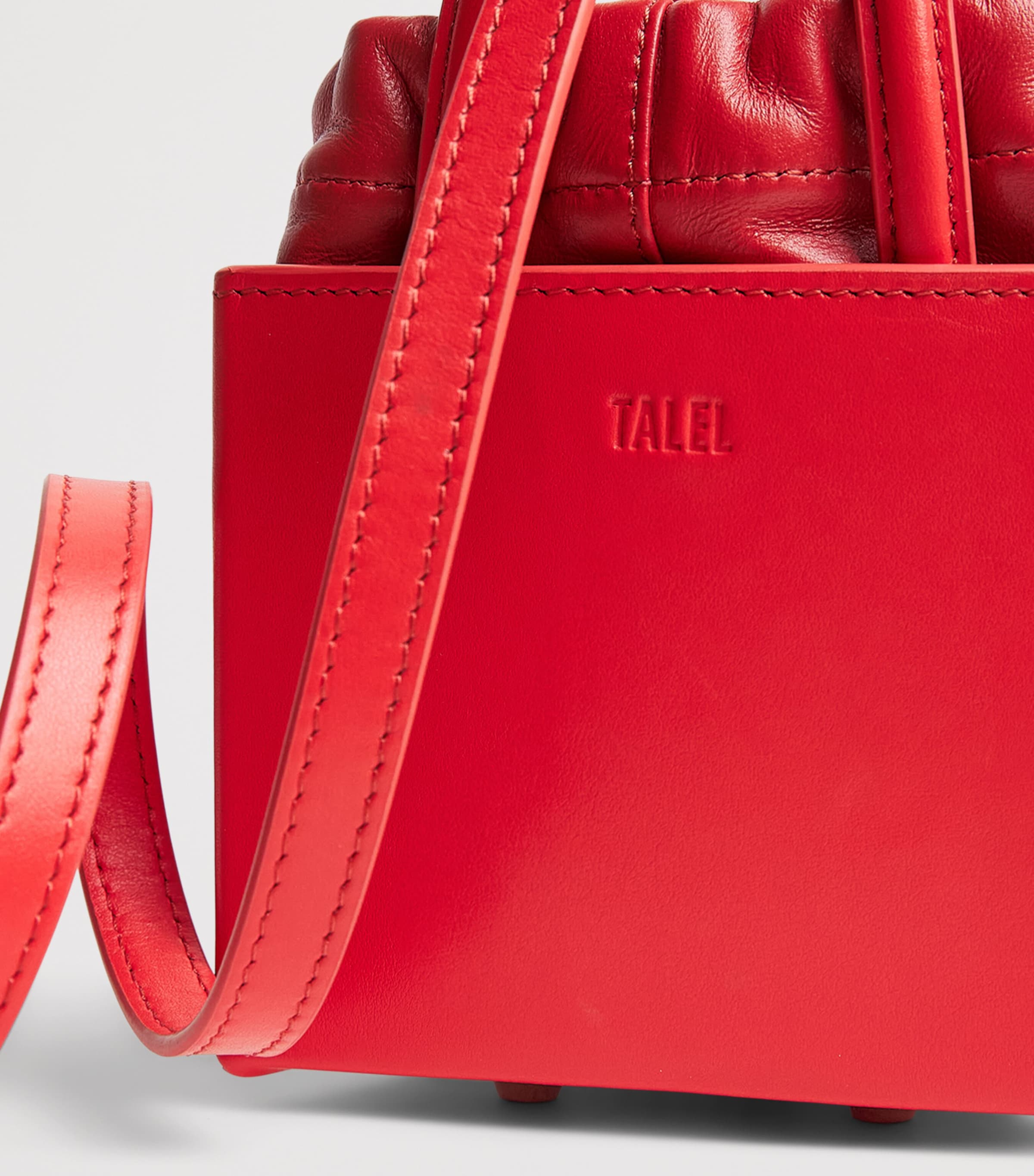 Talel Paris Small Leather Triangle Bag Red Image 6