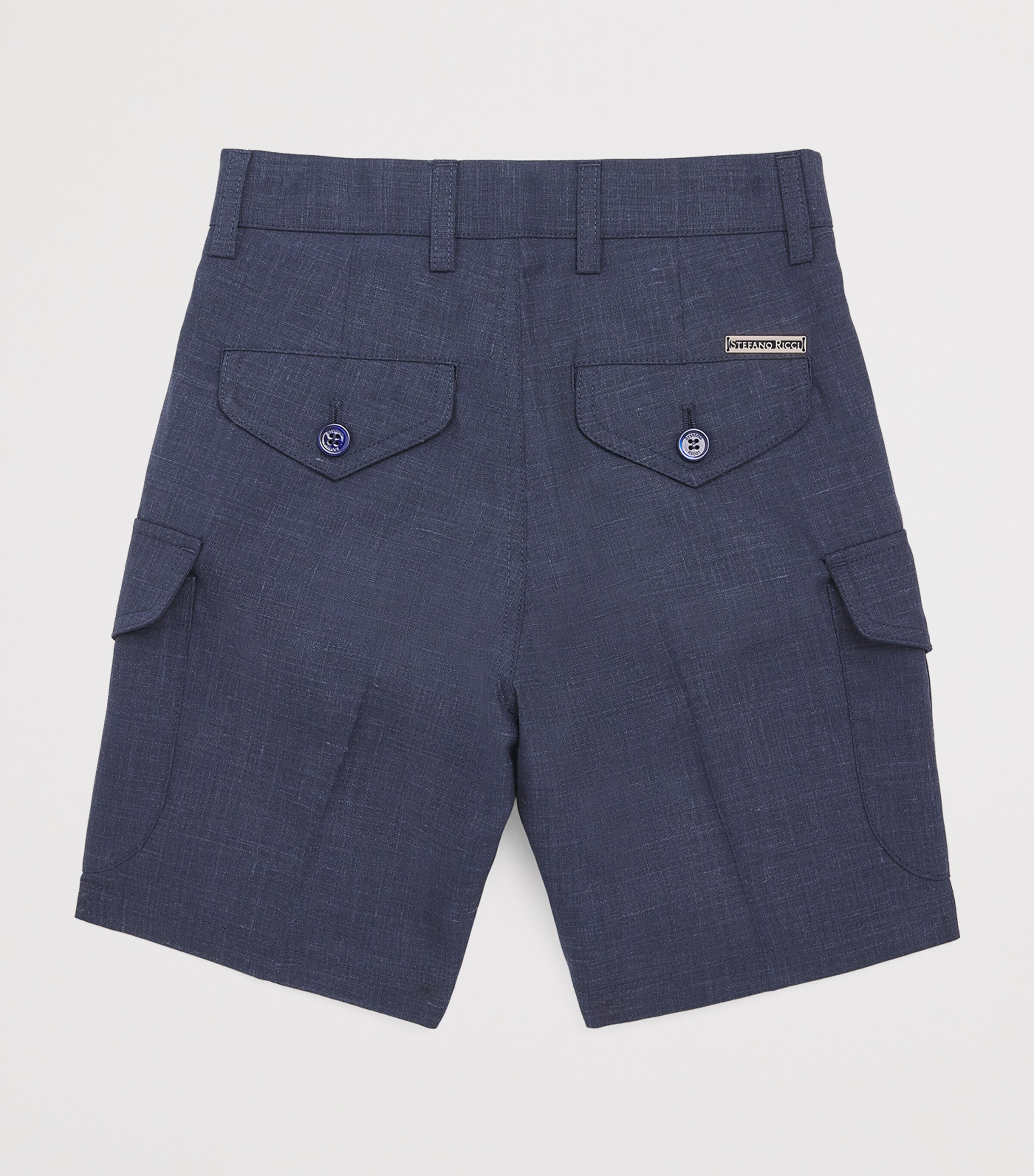 Stefano Ricci Kids Wool-Silk-Linen Shorts (6-16 Years) Navy Image 2