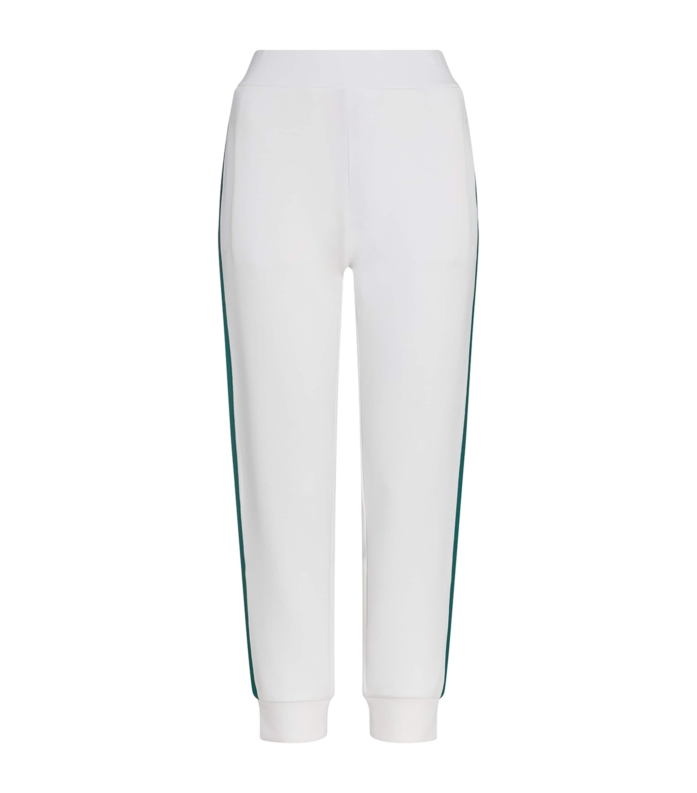 Varley Doublesoft The Slim Stripe Cuff Sweatpants In White