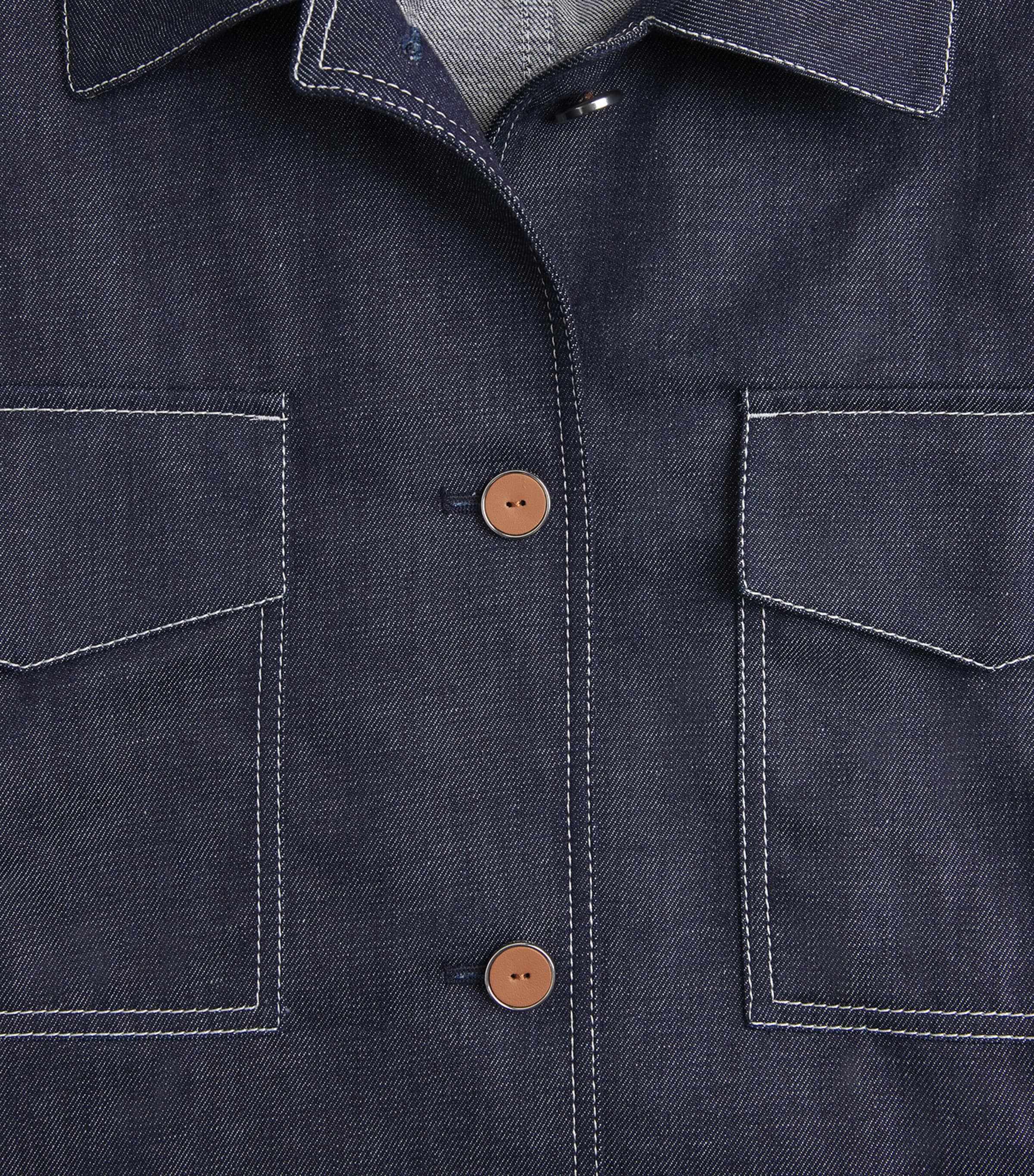 Lafayette 148 Womens Chambray Belted Jacket Shind Shipyard Indg Image 6