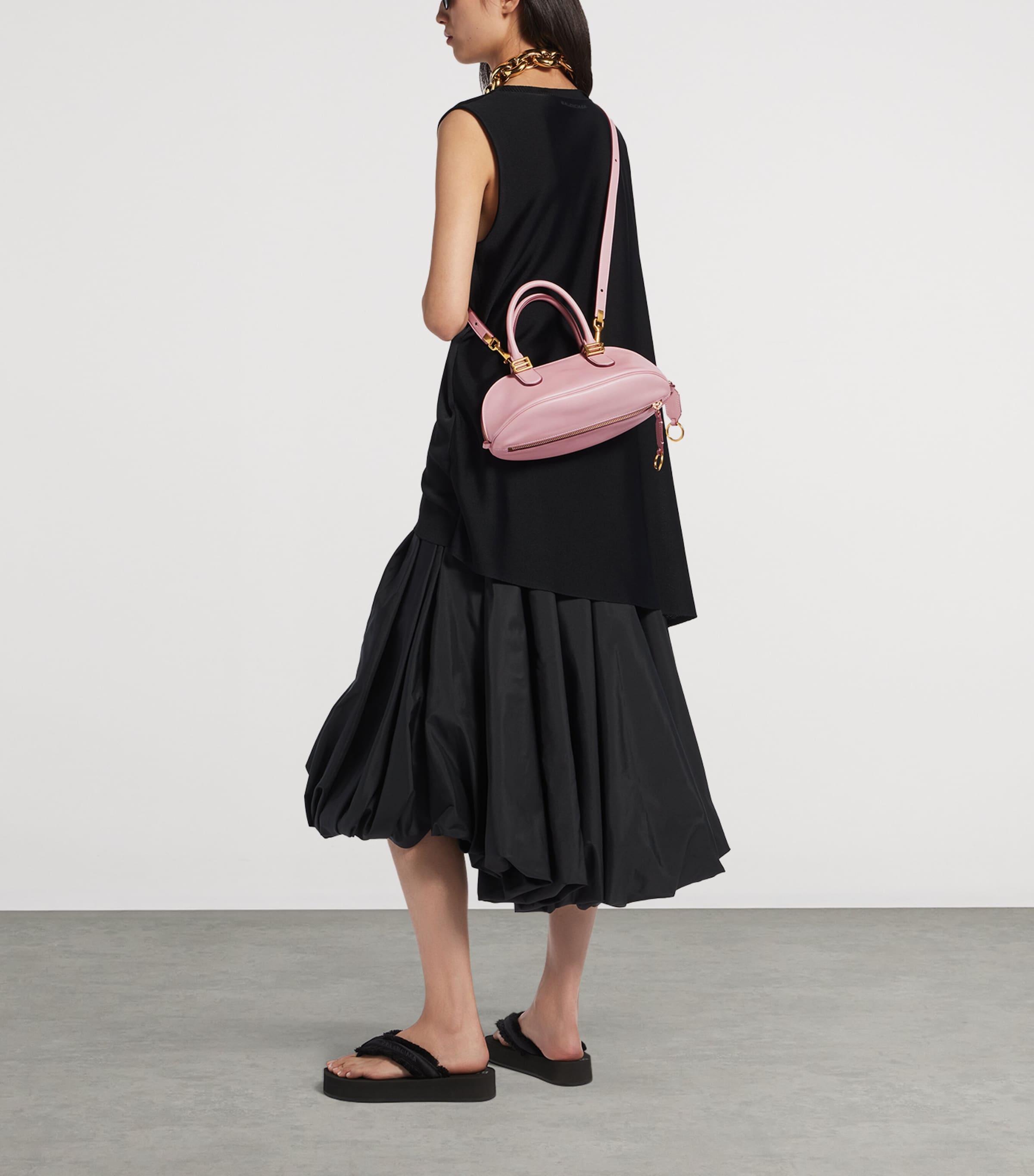 Balenciaga Mini Leather Bolero Bowling Bag Image 2