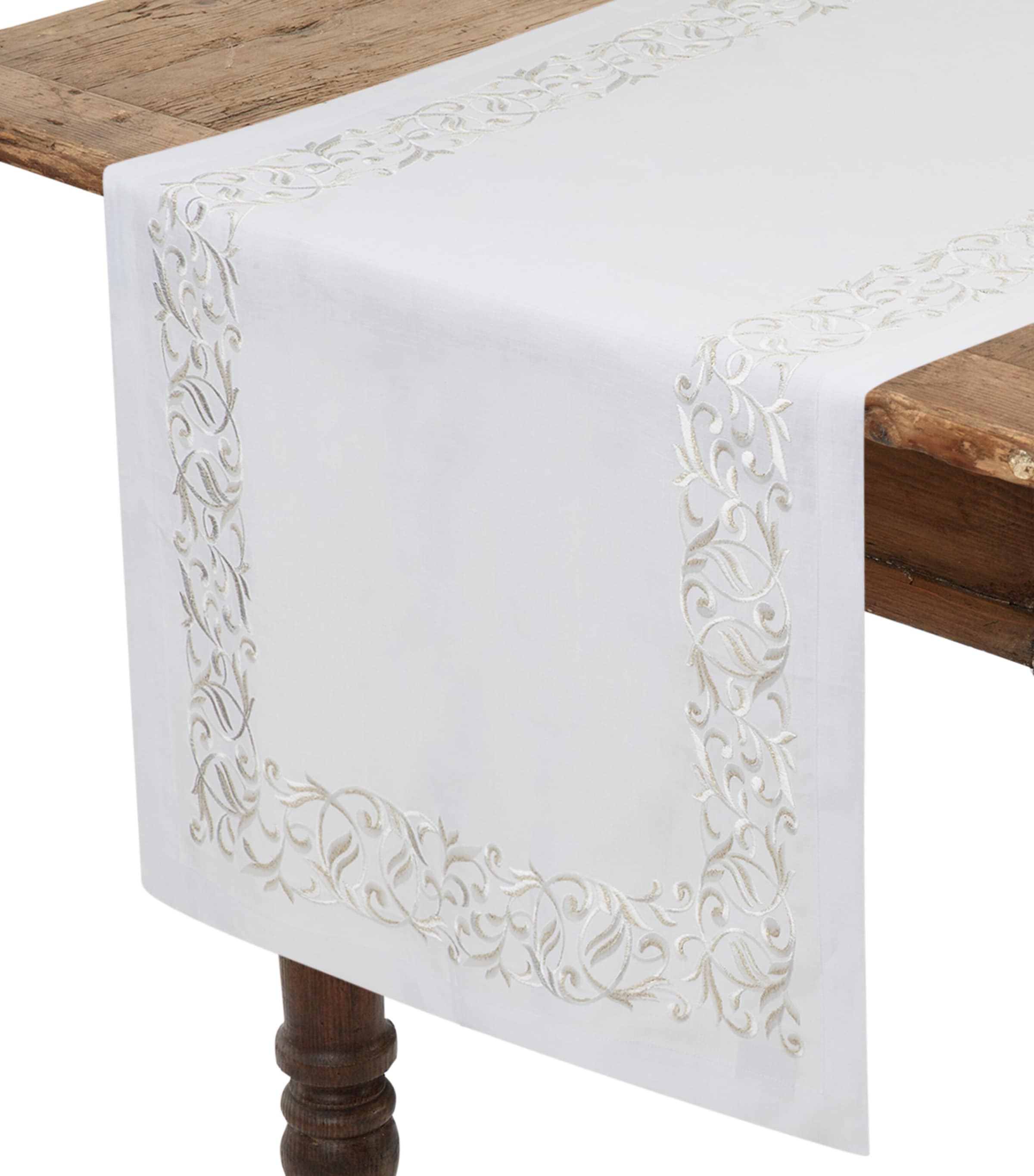 Weissfee Montreux Linen Runner In Gold