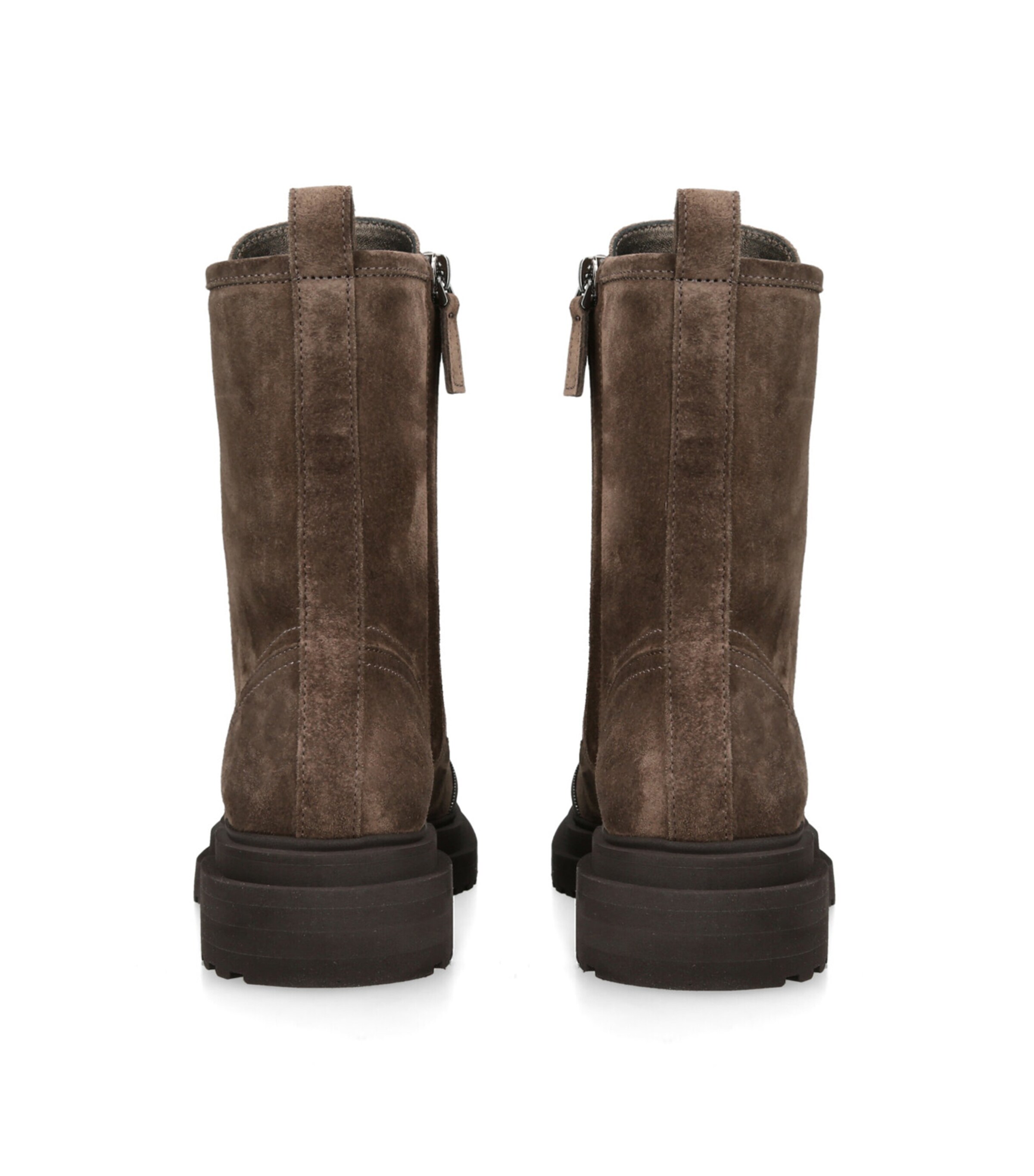 Brunello Cucinelli Suede Lace-Up Boots Dark Brown Image 2