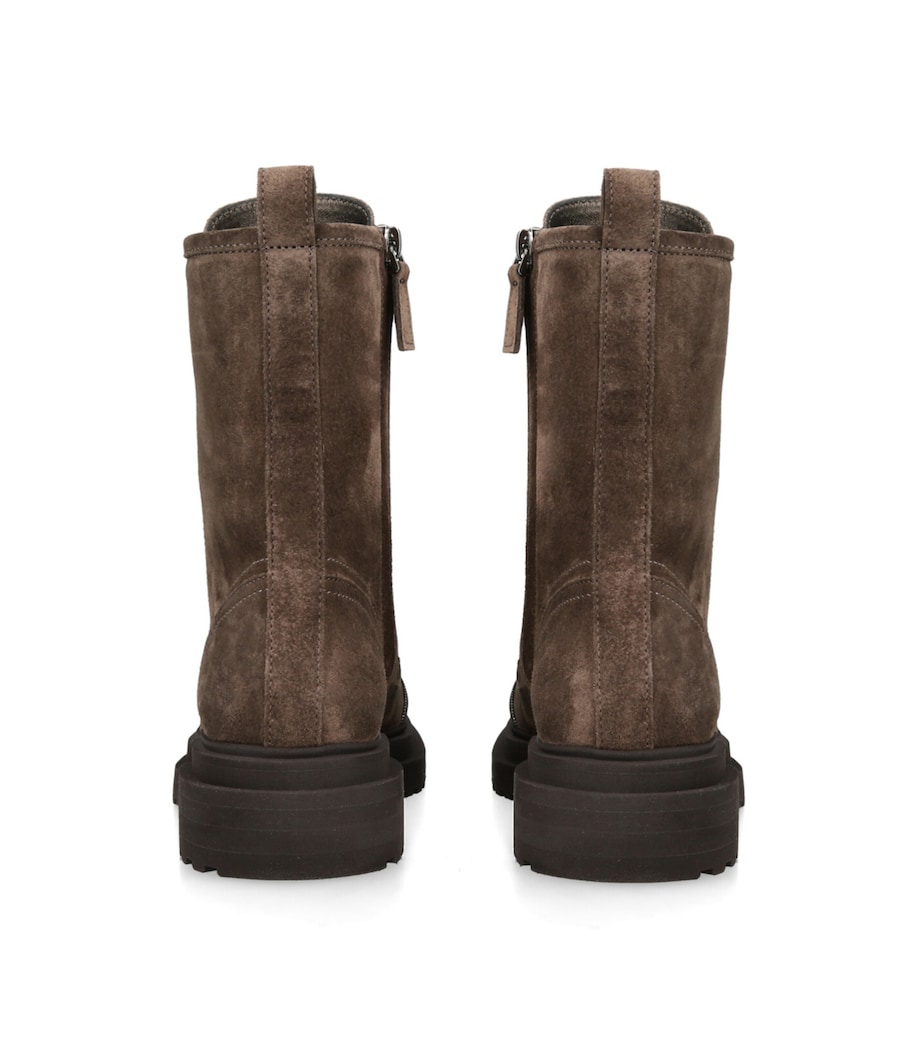 Brunello Cucinelli Suede Lace-Up Boots Dark Brown Image 2