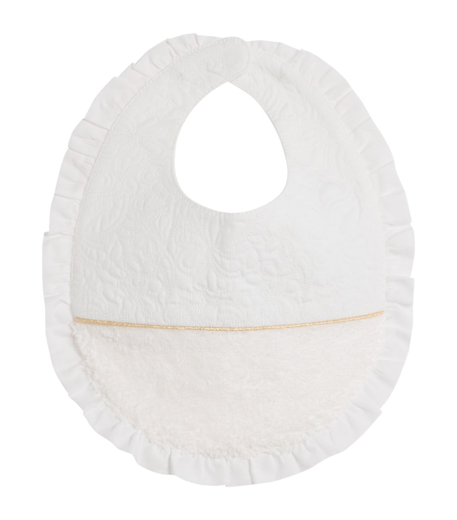 Cotton Lamé-Stripe Bib 13NACRE Image 1