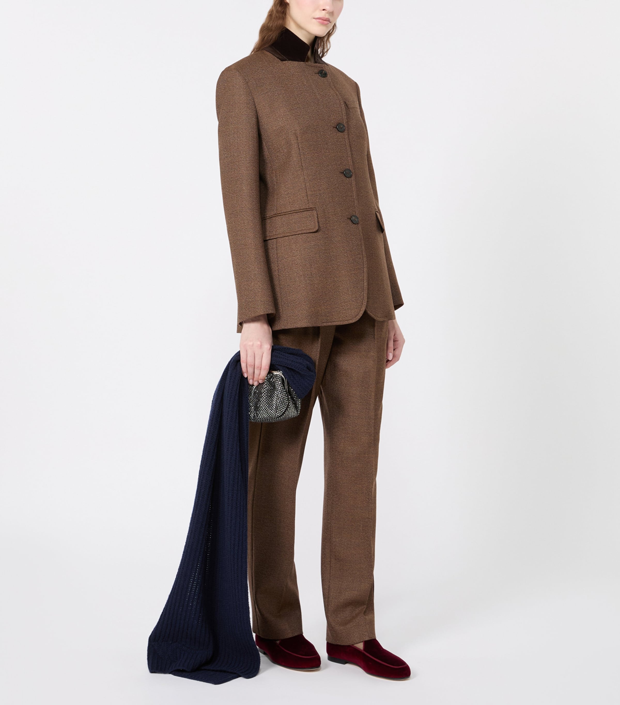 Weekend Max Mara Womens Virgin Wool Trousers Brown Image 4