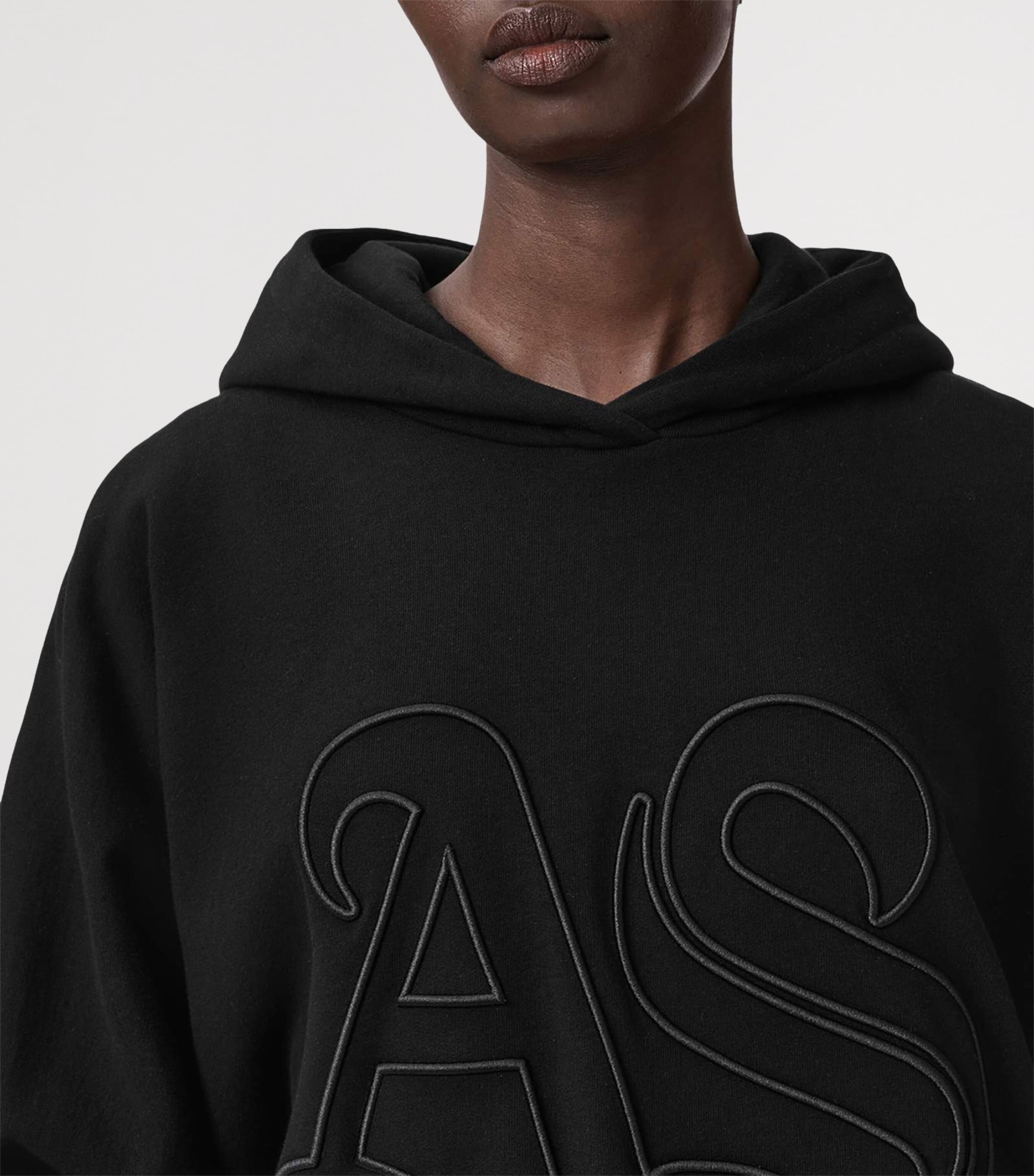 AllSaints Womens Cotton Artia Hoodie Black Image 5