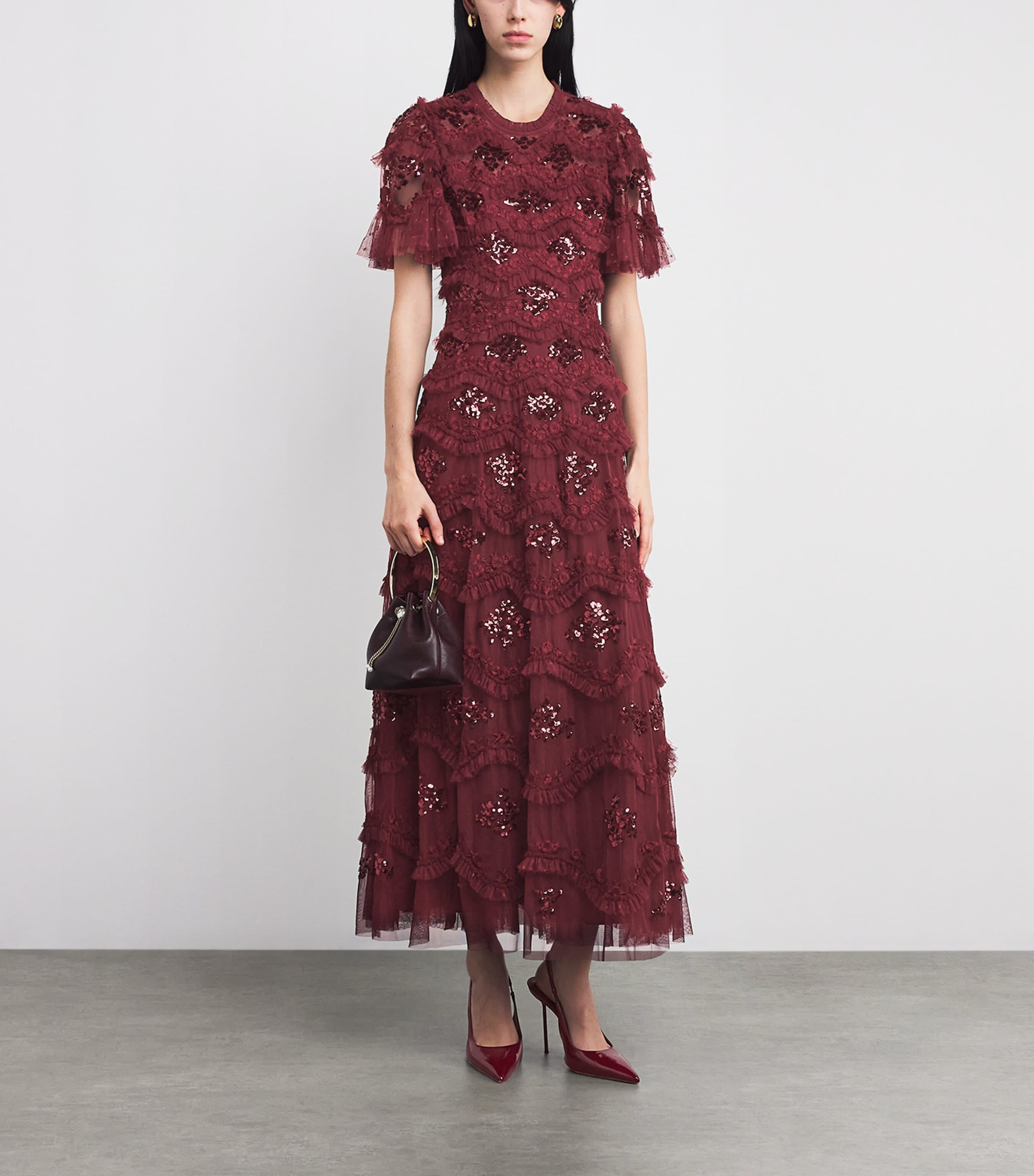 Daisy Wave Maxi Dress 77966710 CLARET Image 2