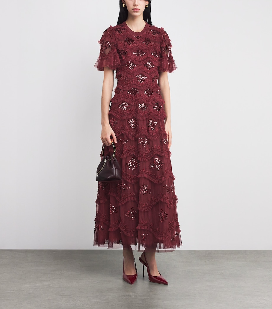 Daisy Wave Maxi Dress 77966710 CLARET Image 2