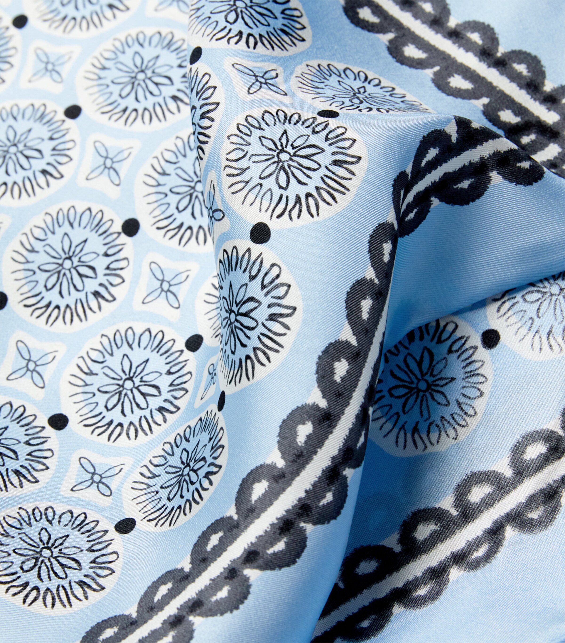 Silk Geometric Print Square Scarf AVIO Image 3