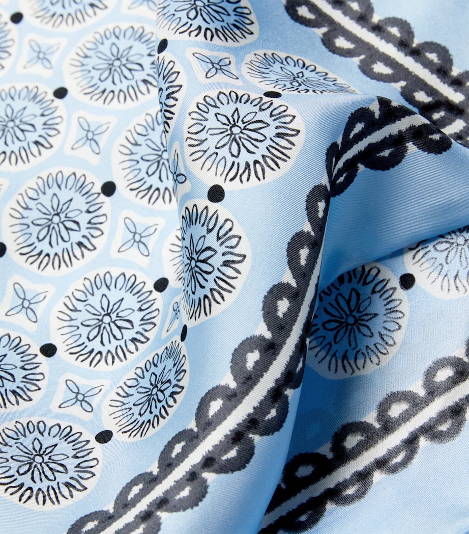 Silk Geometric Print Square Scarf AVIO Image 3