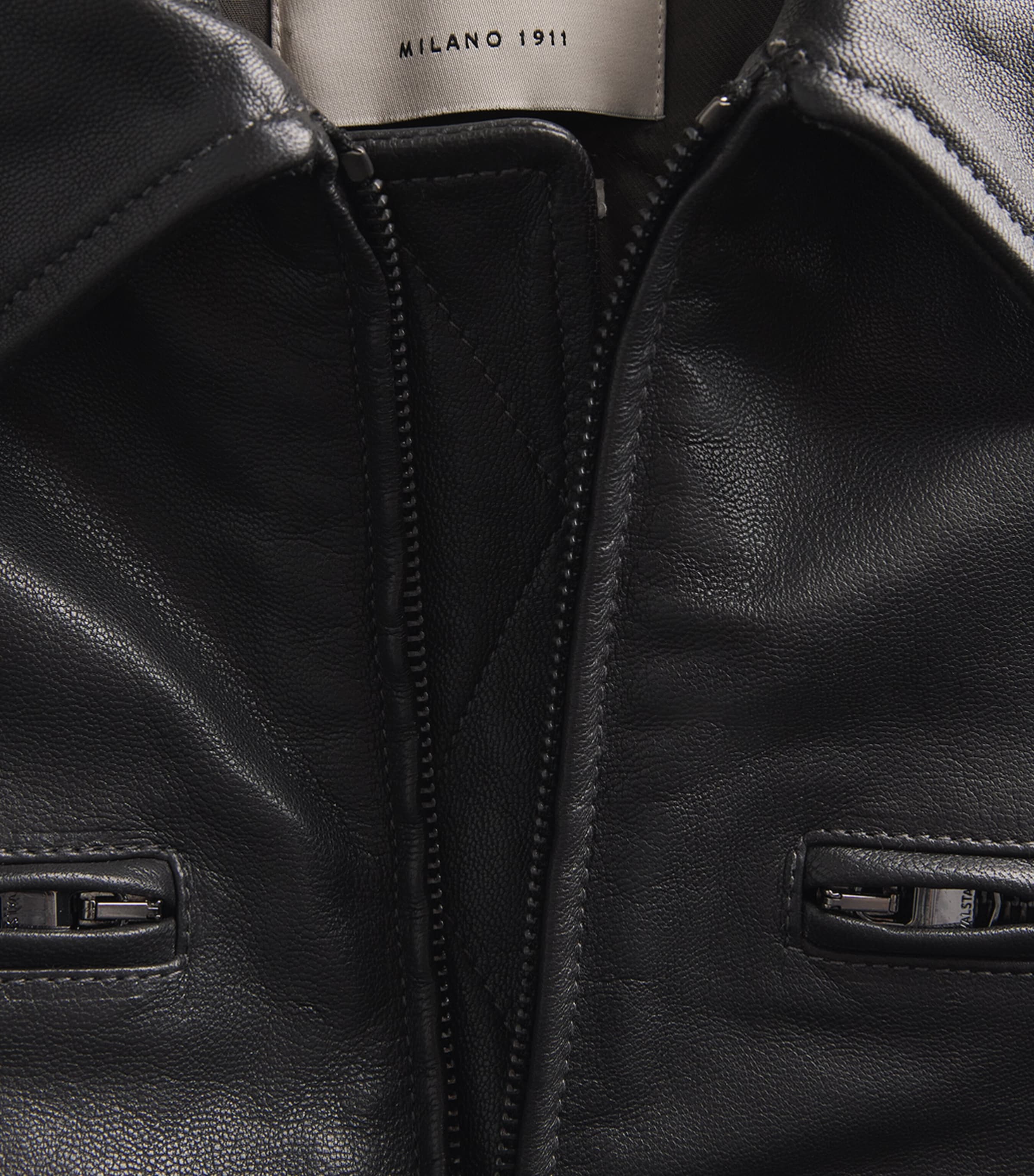 Valstar Mens Biker Grained Leather Jacket Liquirizia Image 6