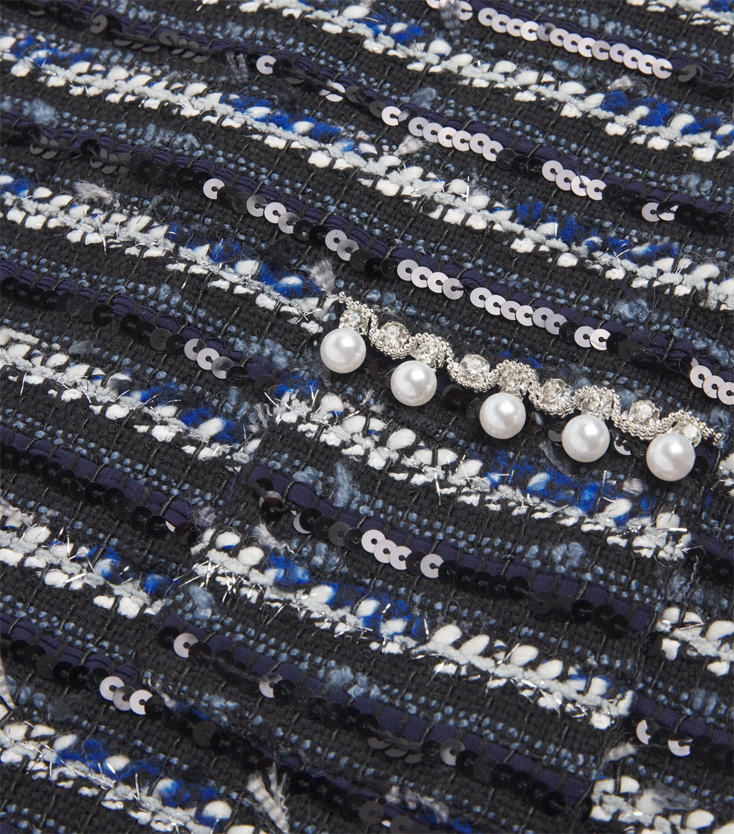 Bouclé Embellished Lana Dress (4-14 Years) NAVY/BLACK Image 3