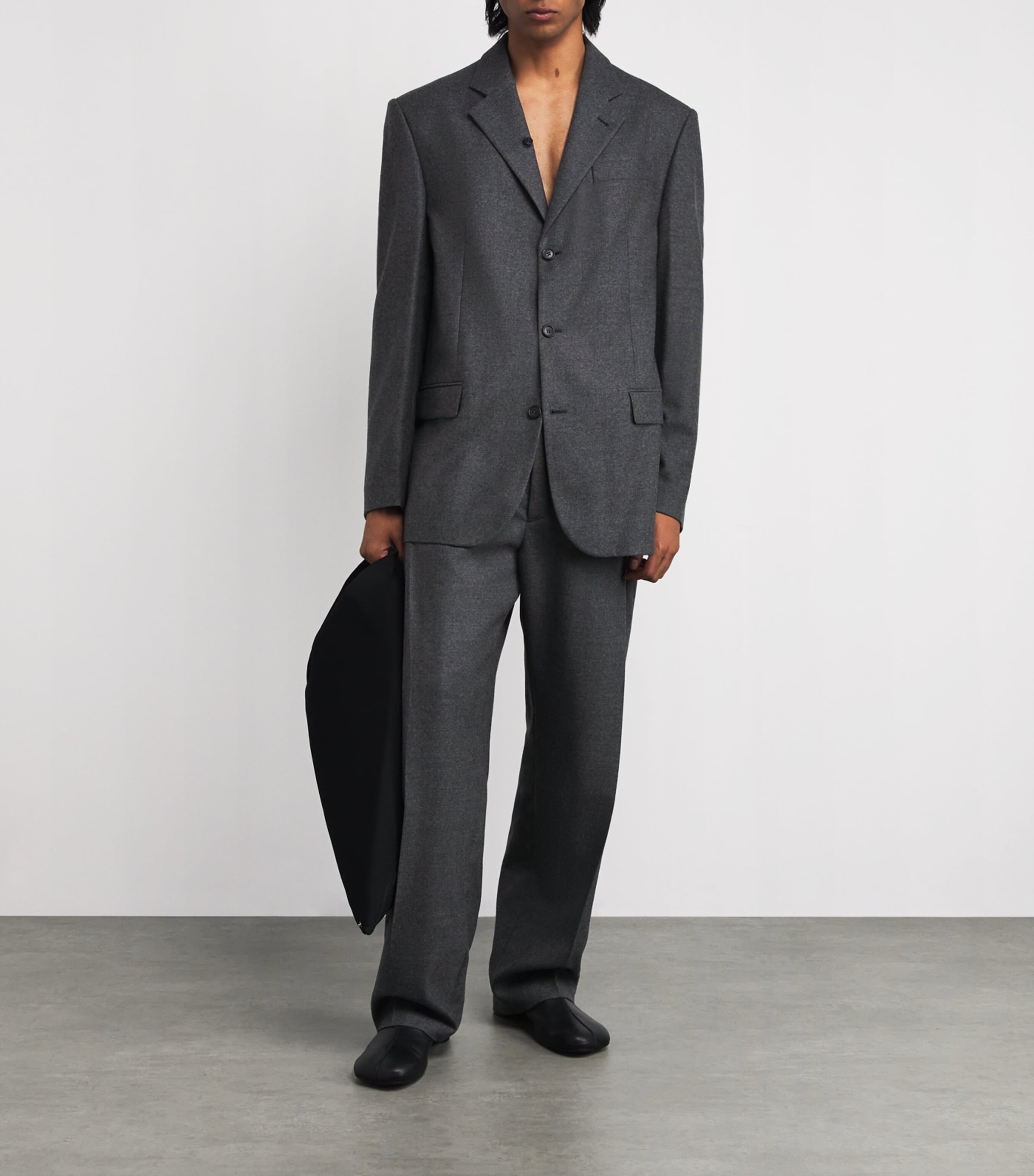 MM6 Maison Margiela Grey Wool Melange Blazer | Harrods US