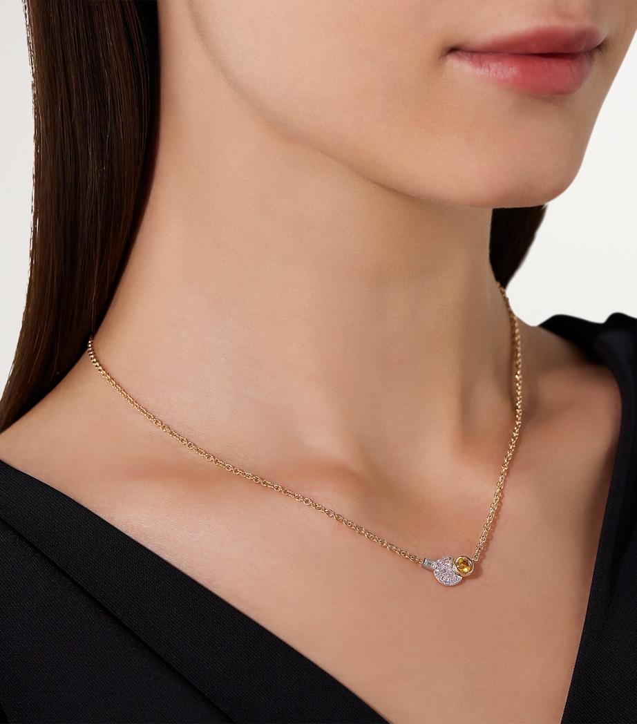 Mixed Gold and Diamond Sabbia Pendant Necklace DB0BR Image 3