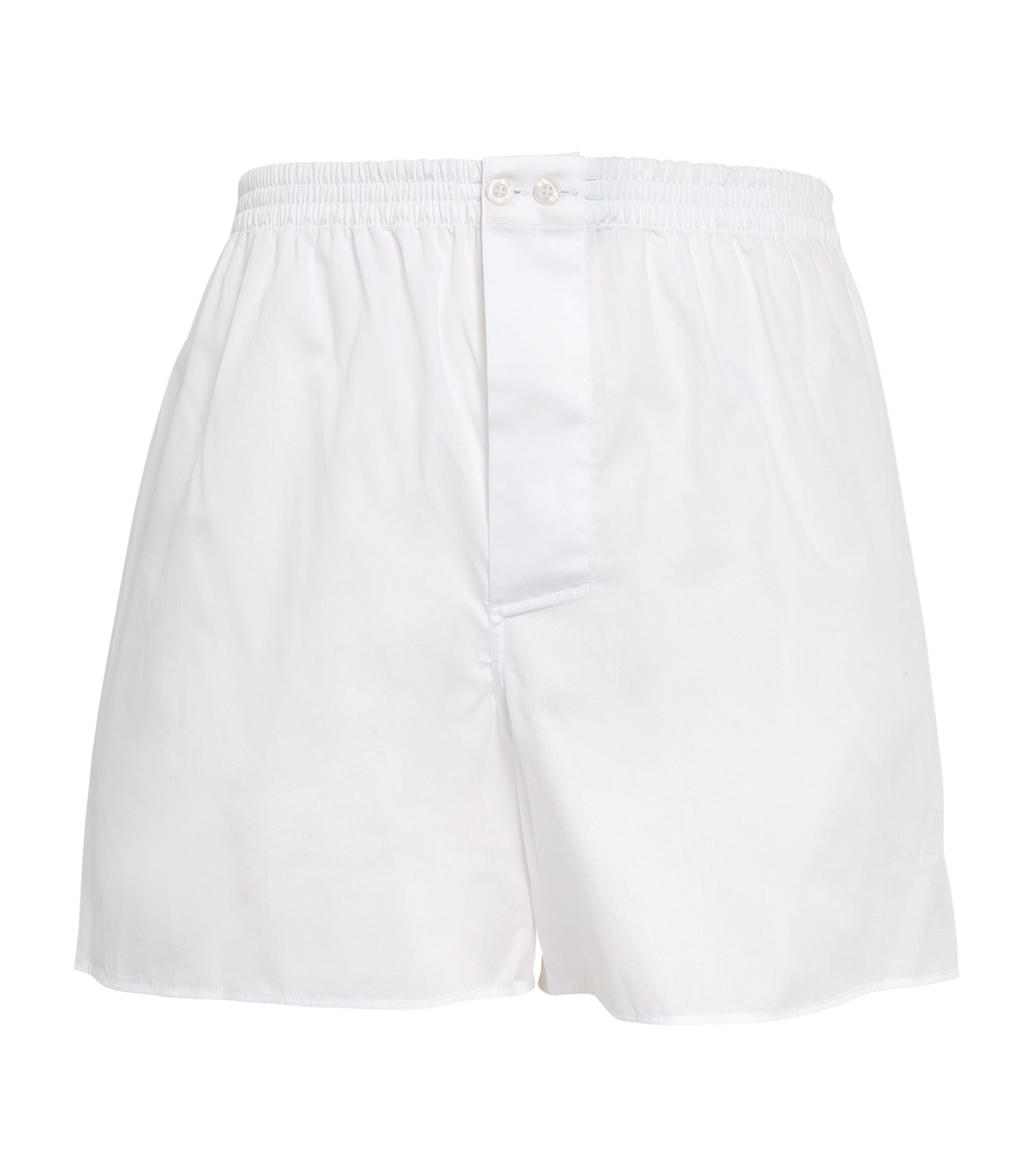 Cotton Woven Boxers 001 WHITE Image 1