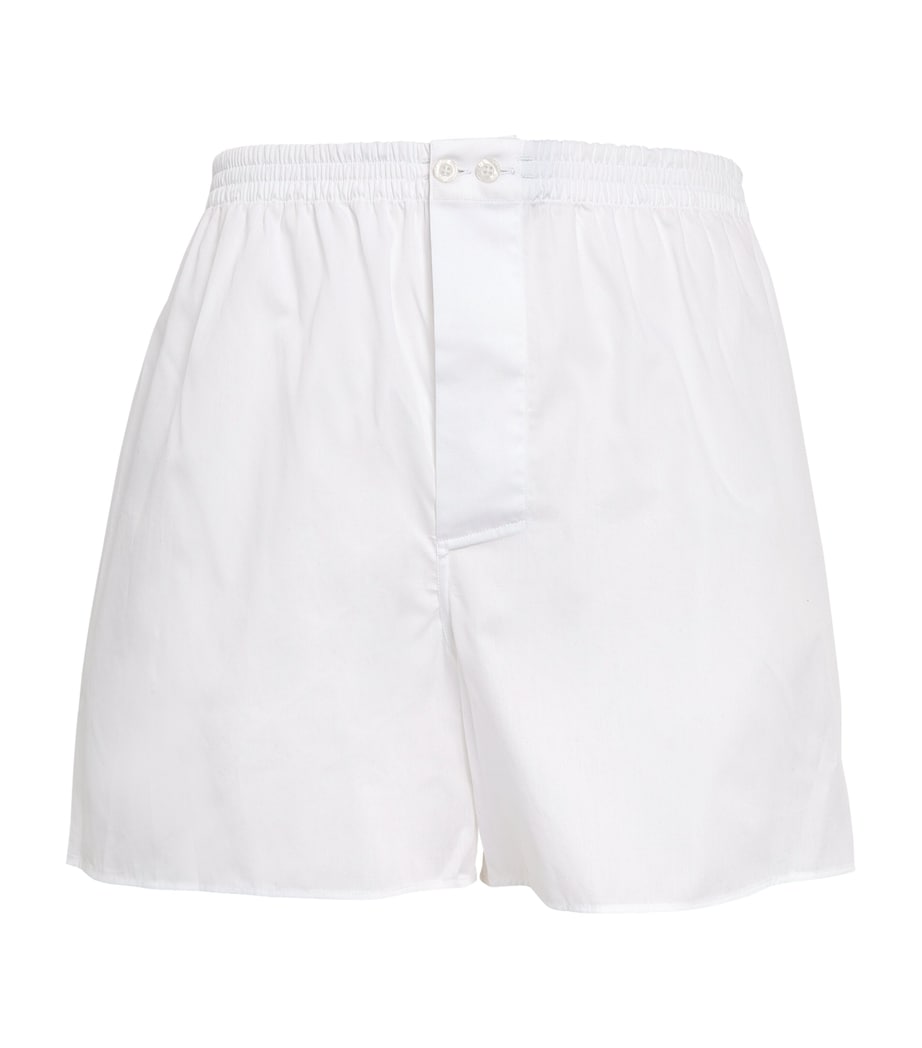 Cotton Woven Boxers 001 WHITE Image 1