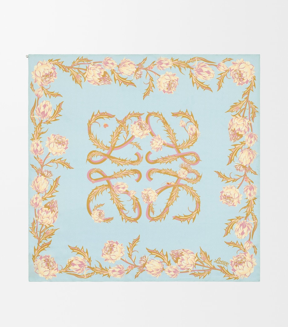 LOEWE x Paula's Ibiza Silk Anagram Scarf Light Blue/blue Image 3