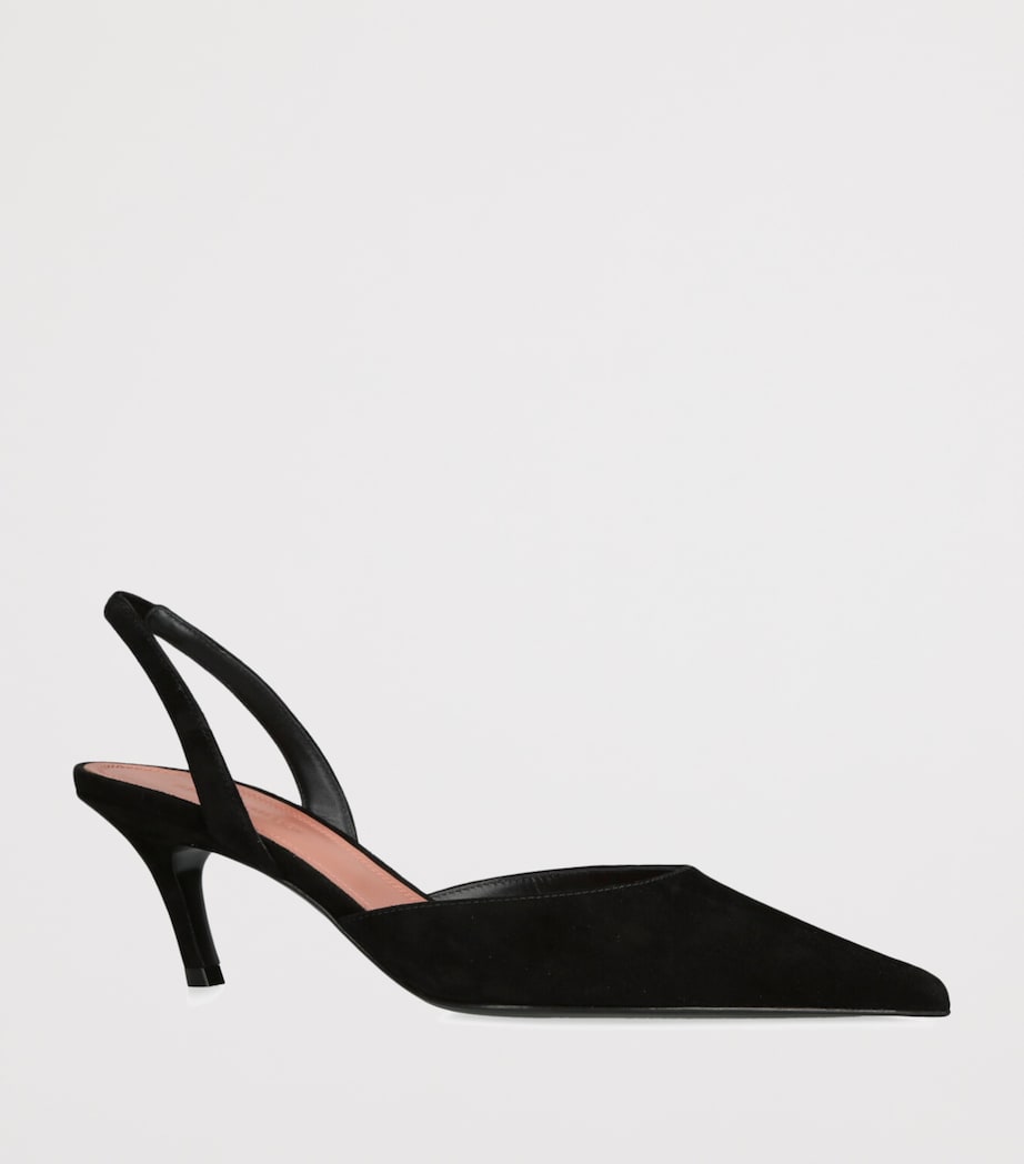 Suede Sofia Slingback Pumps 60 BLACK Image 3