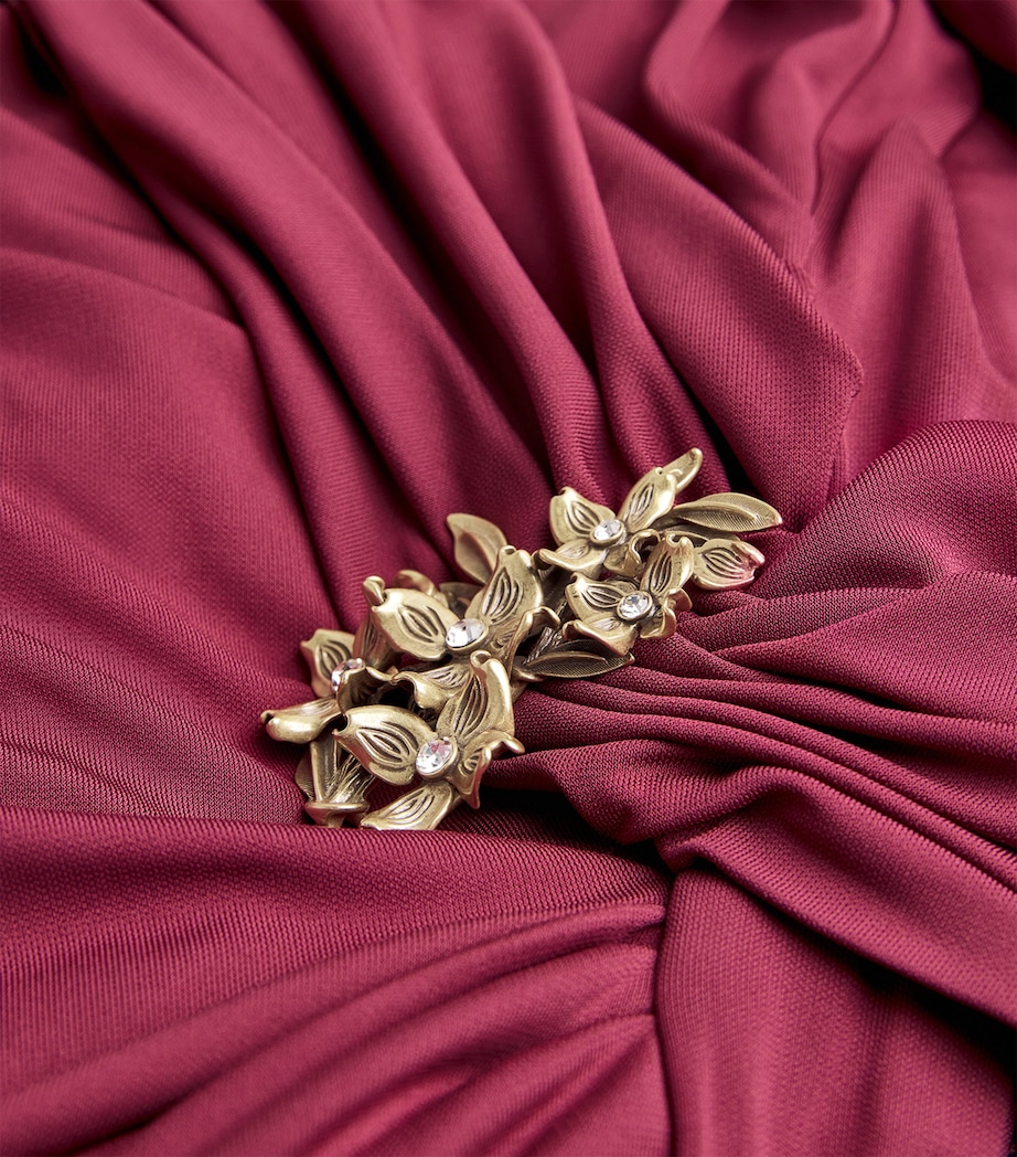 Draped Embellished Izadora Maxi Dress CRANBERRY Image 5
