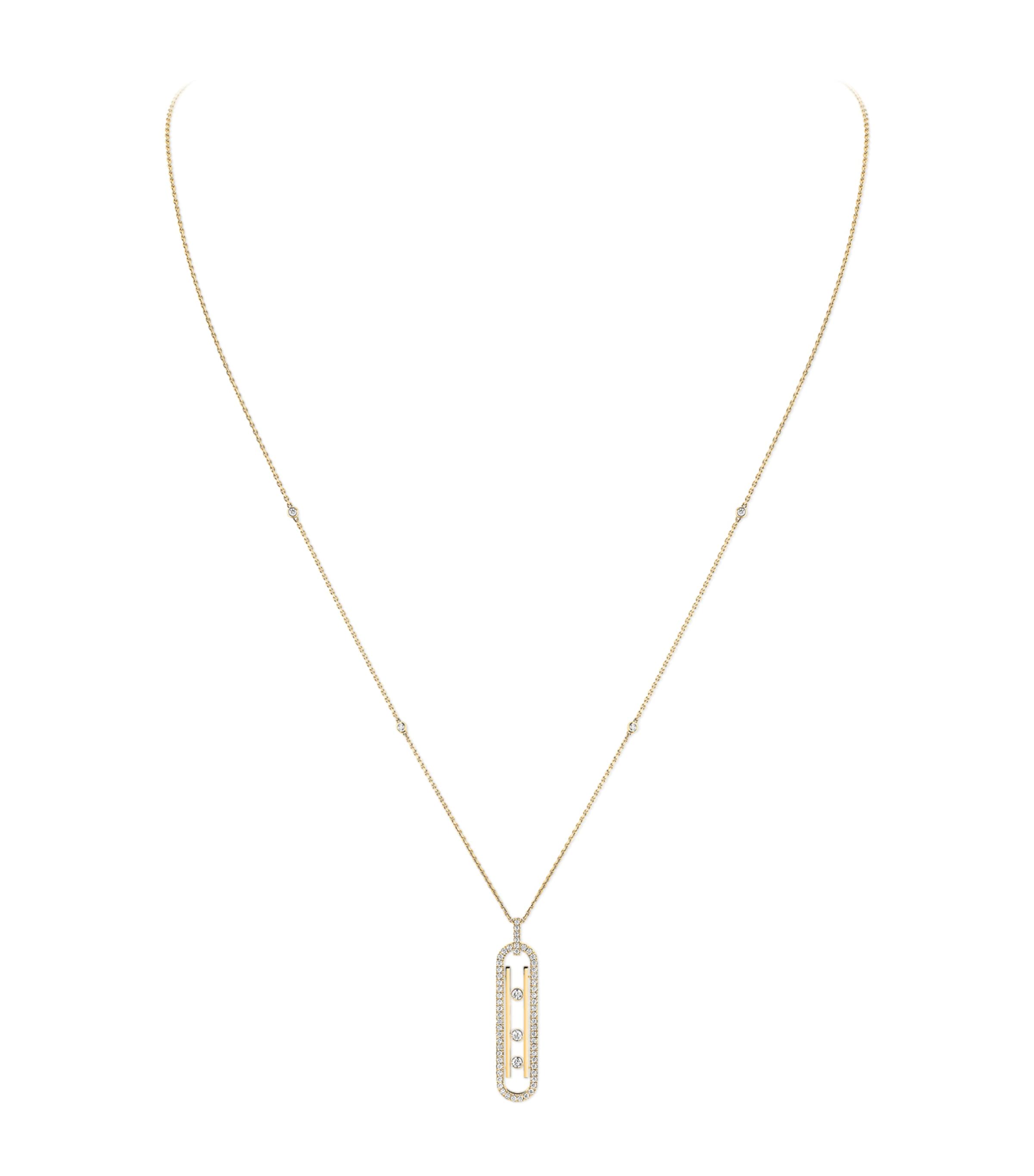 Messika Move 10th Birthday Yellow Gold and Diamond Necklace (0.70ct) Yellow Gold Image 1