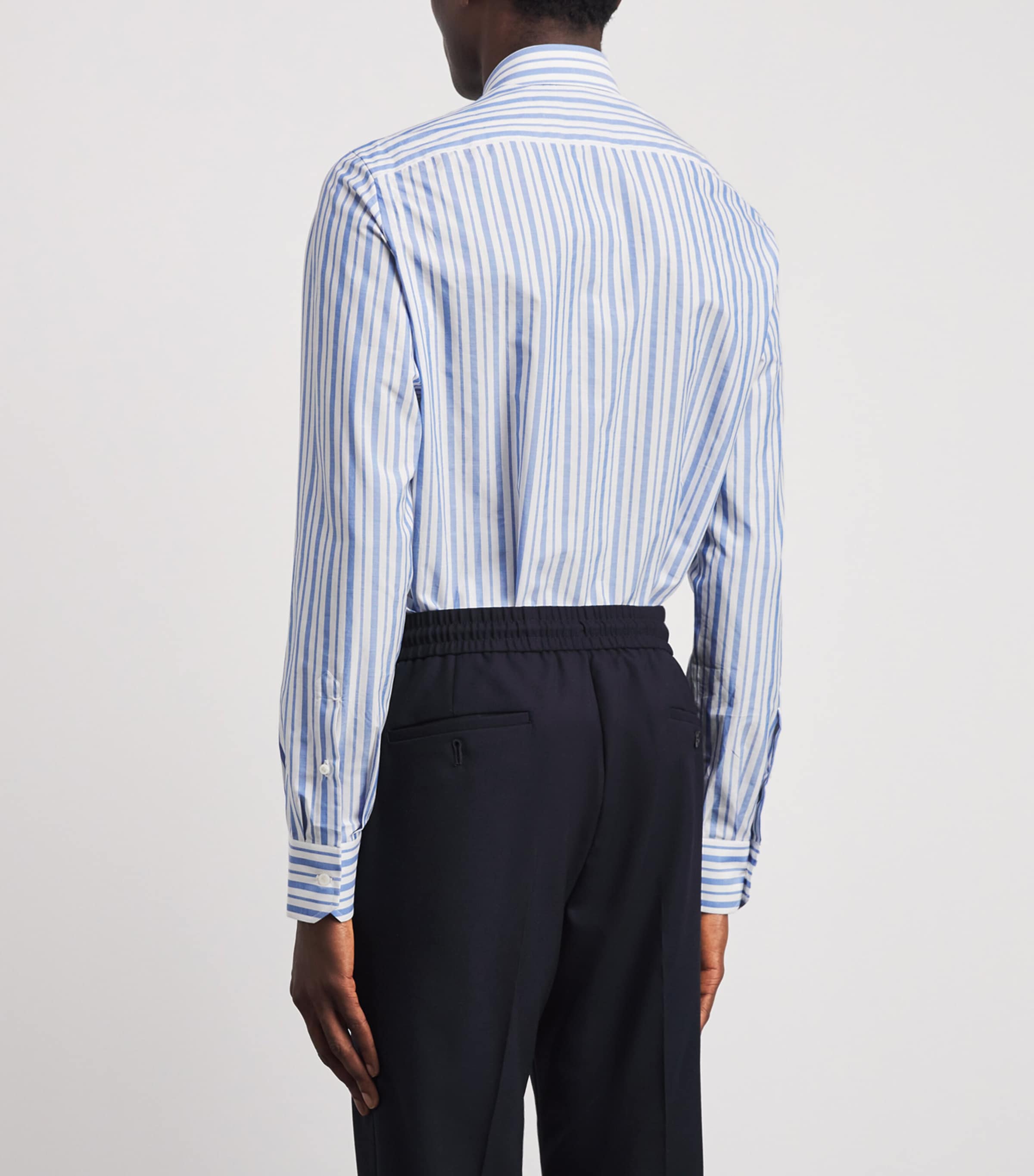 Isaia Mens Cotton Stripe Shirt Image 5
