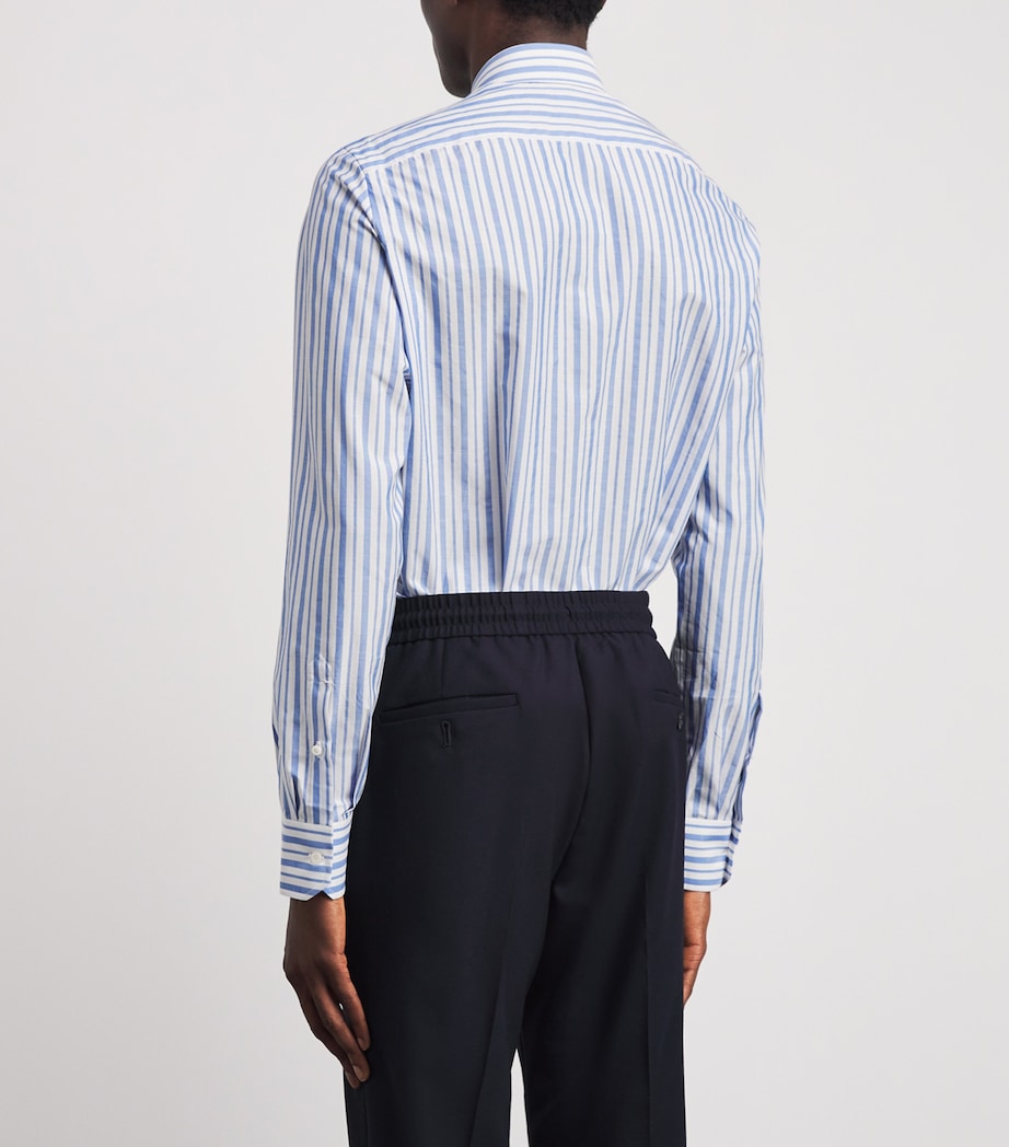 Isaia Mens Cotton Stripe Shirt Image 5