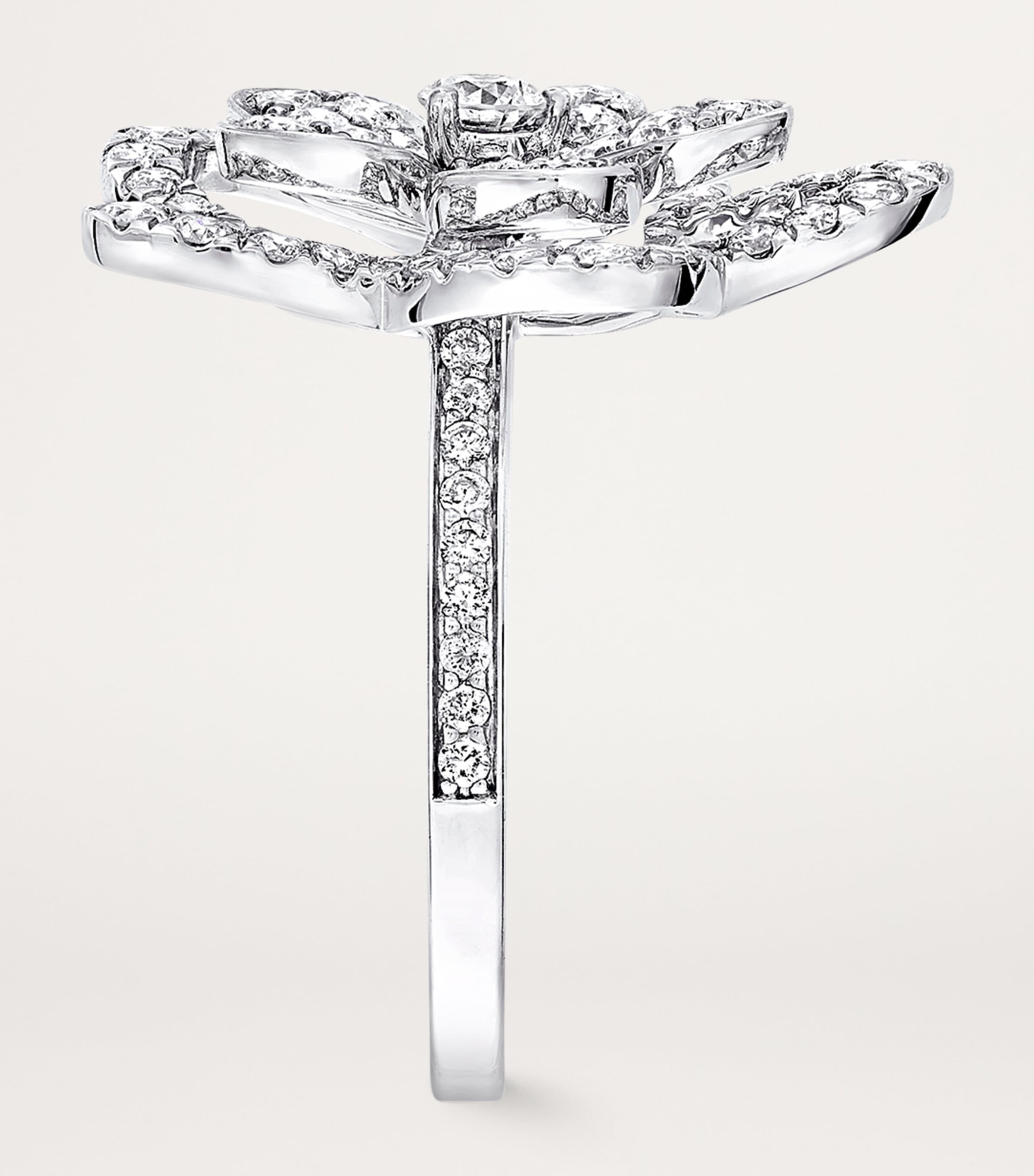 White Gold and Diamond Wild Flower Ring WHITE GOLD Image 4