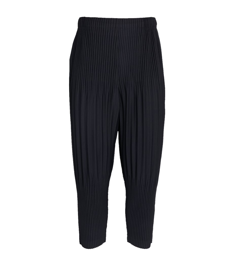 Homme Plissé Issey Miyake Mens Pleated Tapered Trousers Navy Image 1