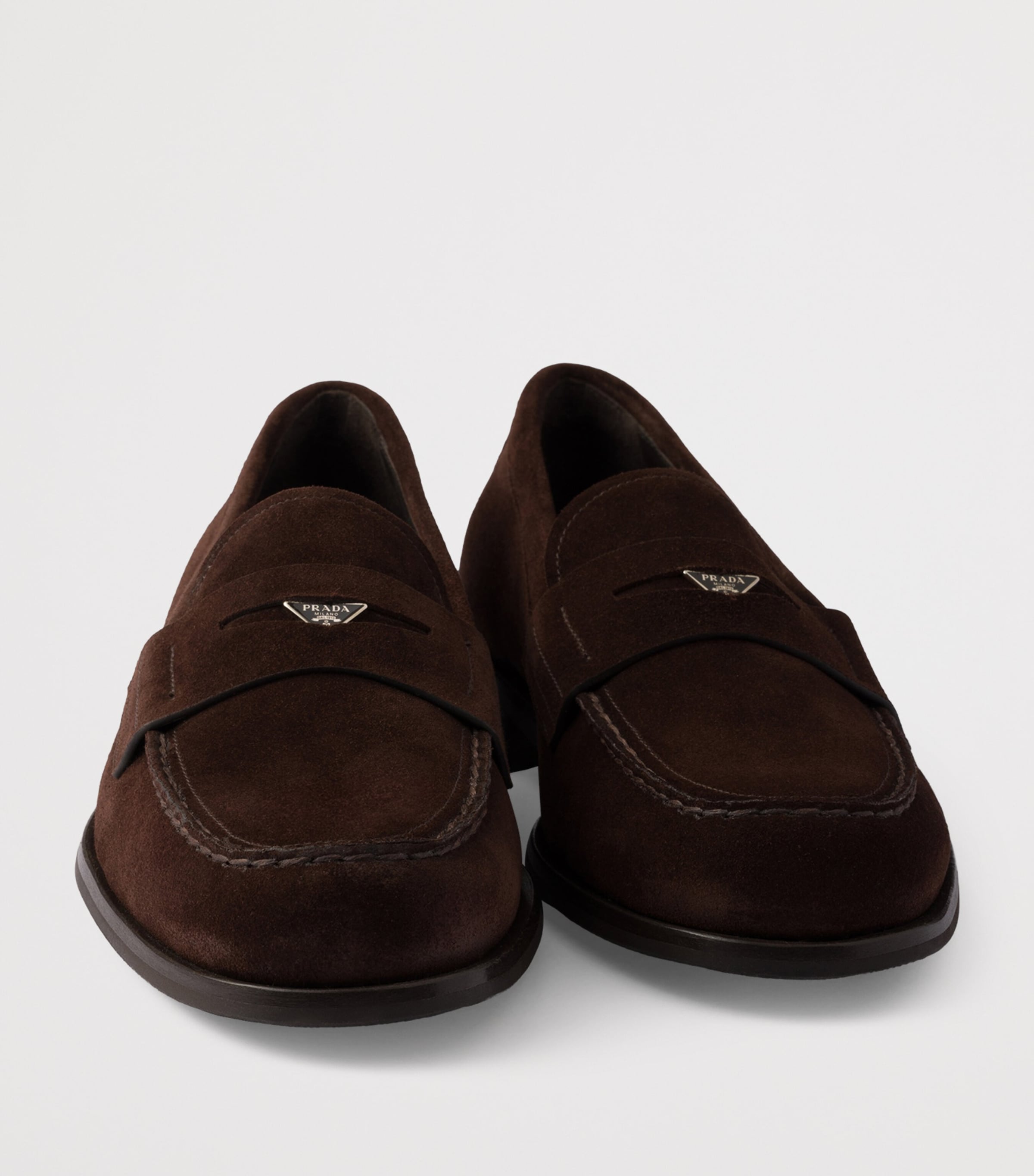 Suede Triangle Penny Loafers F0003 Image 6