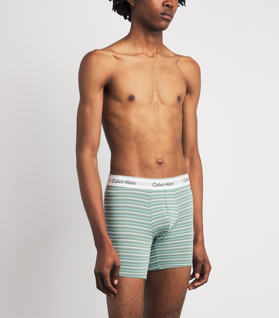 Calvin Klein Mens Stretch-Cotton Icon Boxer Briefs (Pack of 3) Black/spry/mist Image 2