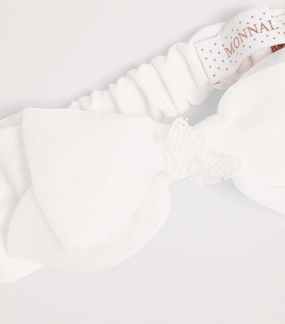 Monnalisa Bow and Butterfly Headband Cream Image 2