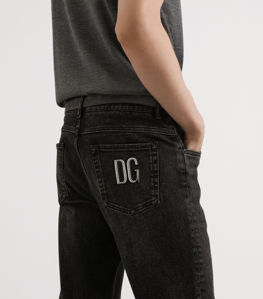 Dolce&Gabbana Mens DG Patch Slim Jeans Combined Colour Image 5