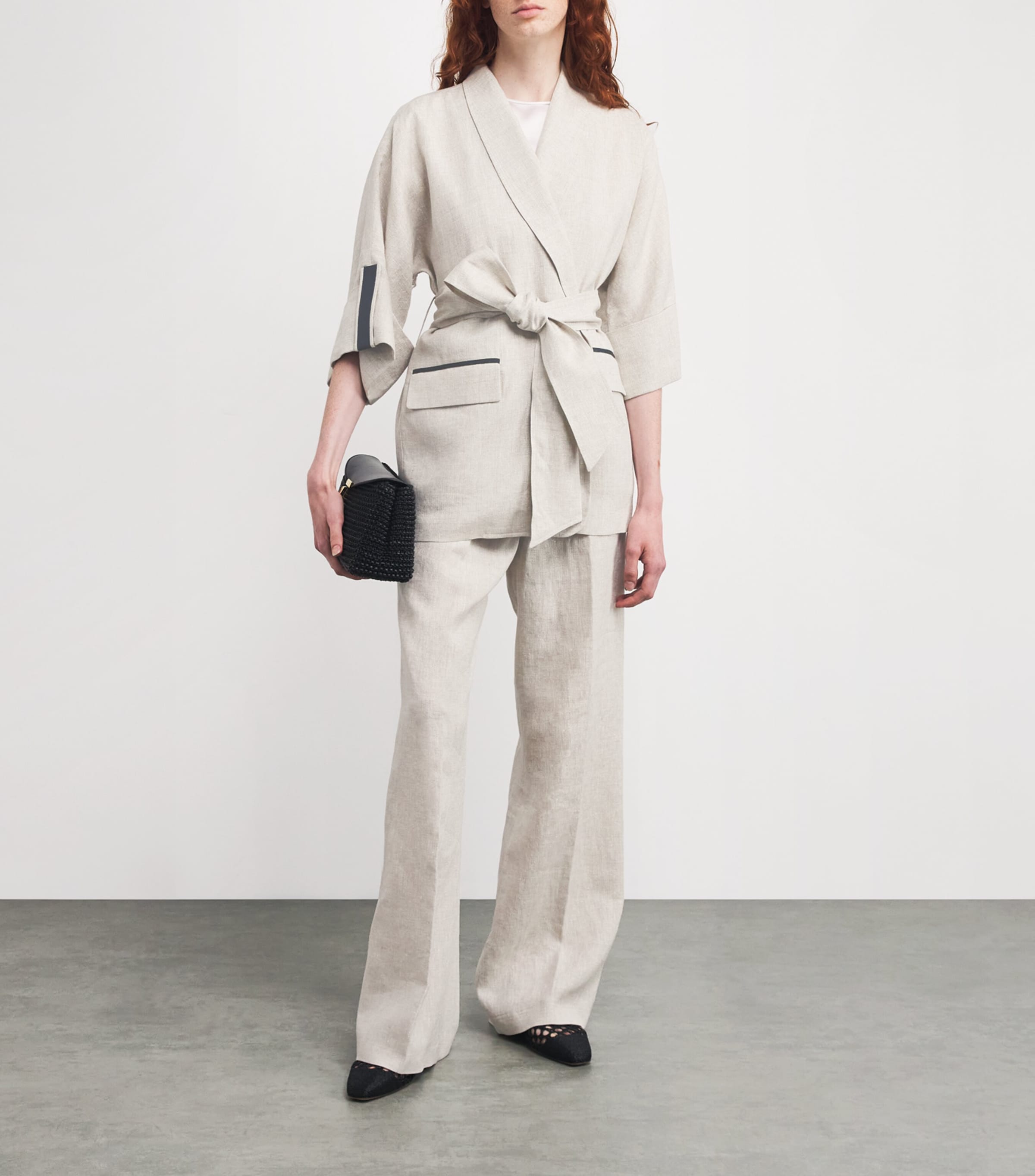 Linen-Blend Belted Jacket SABBIA Image 2