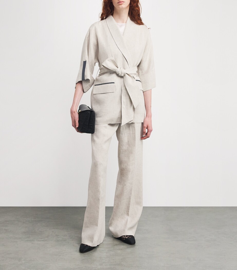 Linen-Blend Belted Jacket SABBIA Image 2