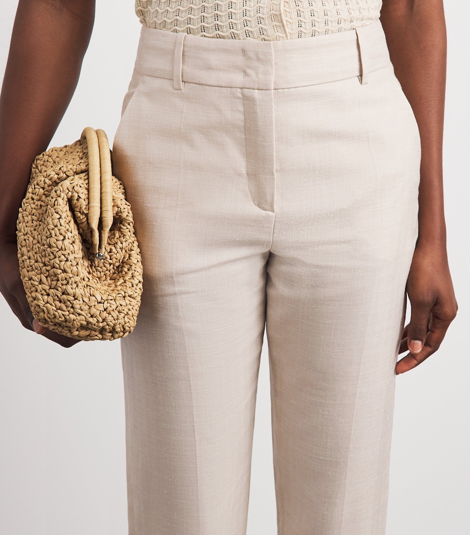 Eleventy Womens Wool-Silk-Linen Tailored Trousers Sabbia Image 3