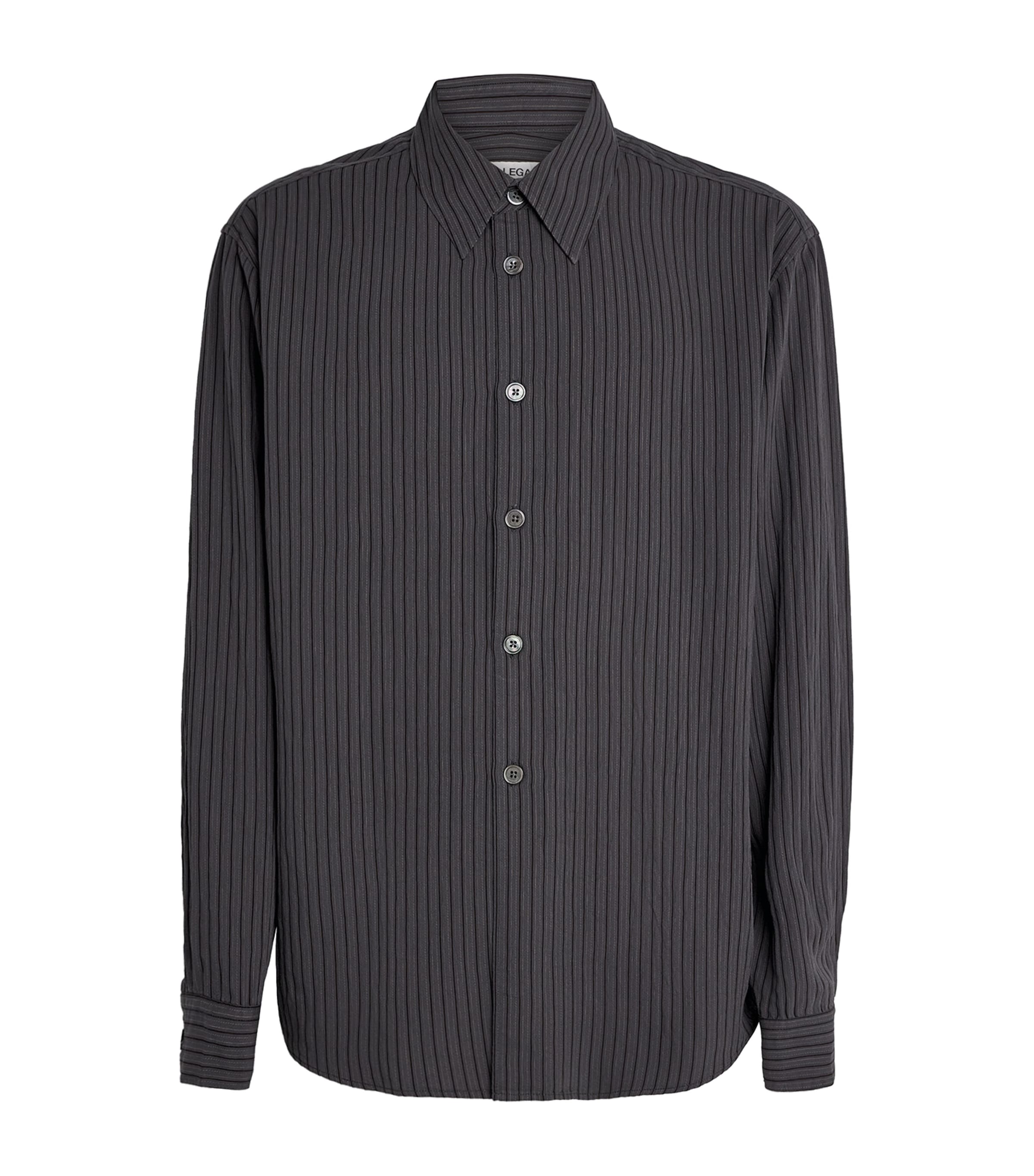 Our Legacy Striped Long Sleeve Beyond Shirt In Gray
