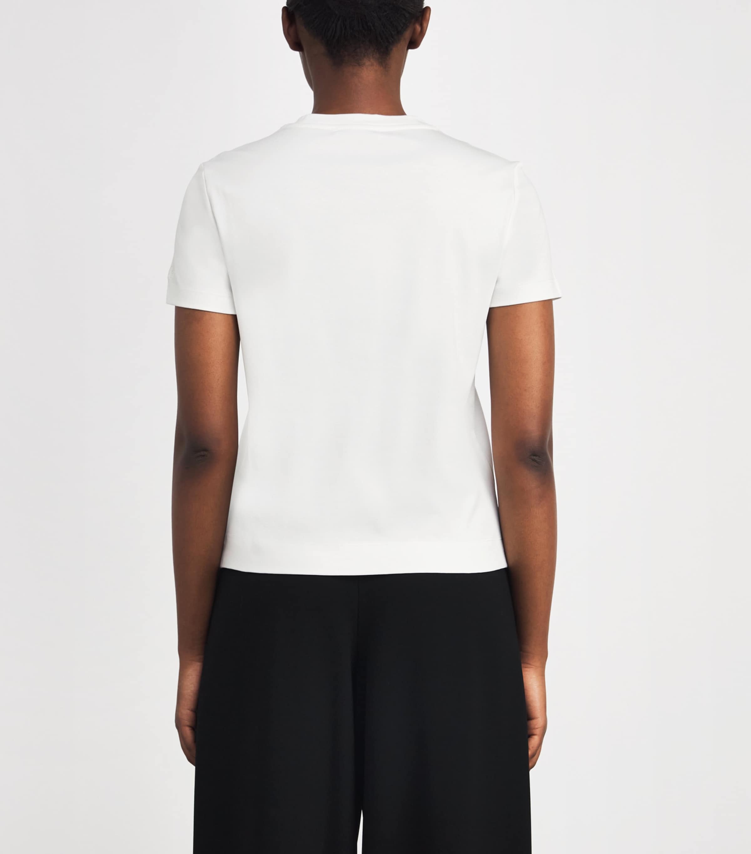 Stretch-Cotton Embroidered T-Shirt WHITE Image 4