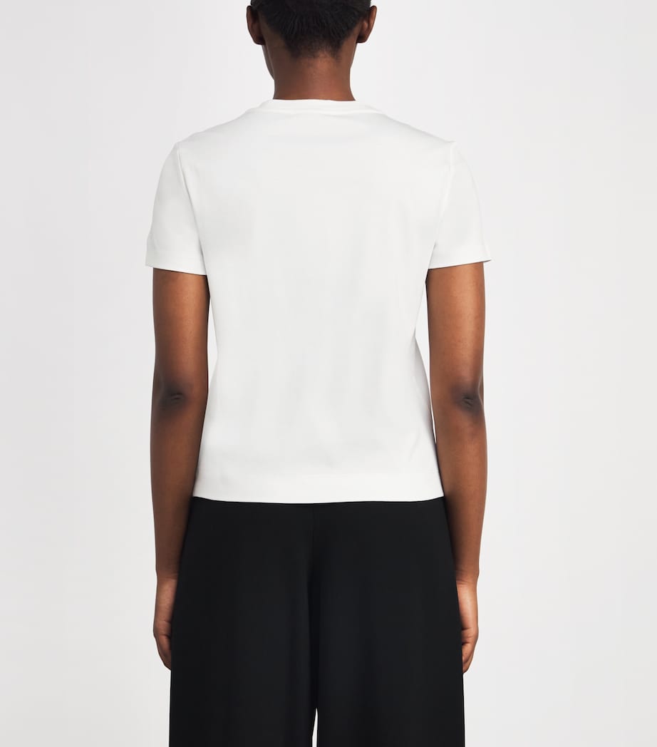 Stretch-Cotton Embroidered T-Shirt WHITE Image 4